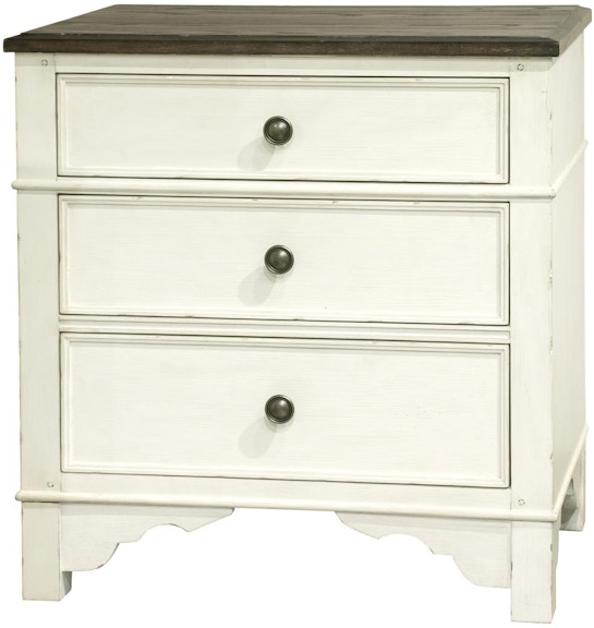 Riverside Grand Haven Feathered White/Rich Charcoal 3 Drawer Nightstand 17269 17269