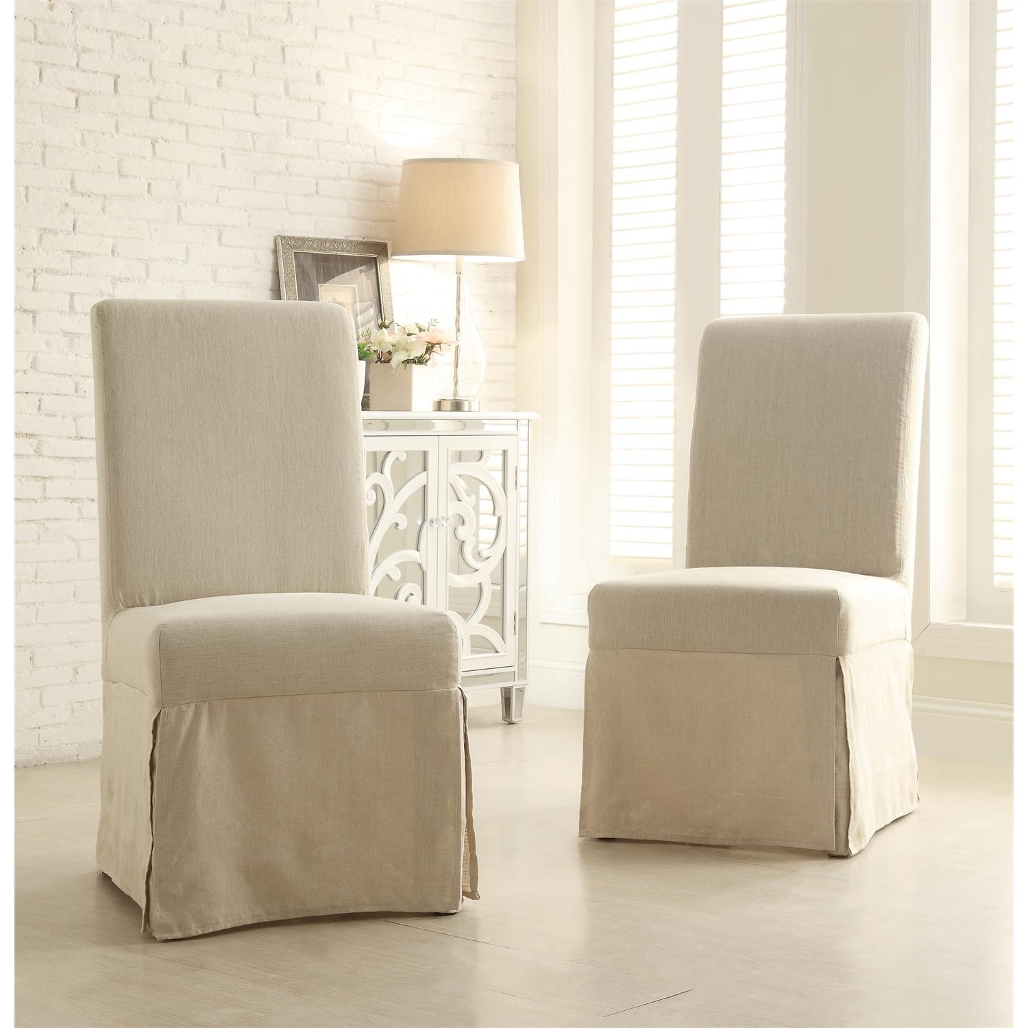 Linen parsons chair online slipcover