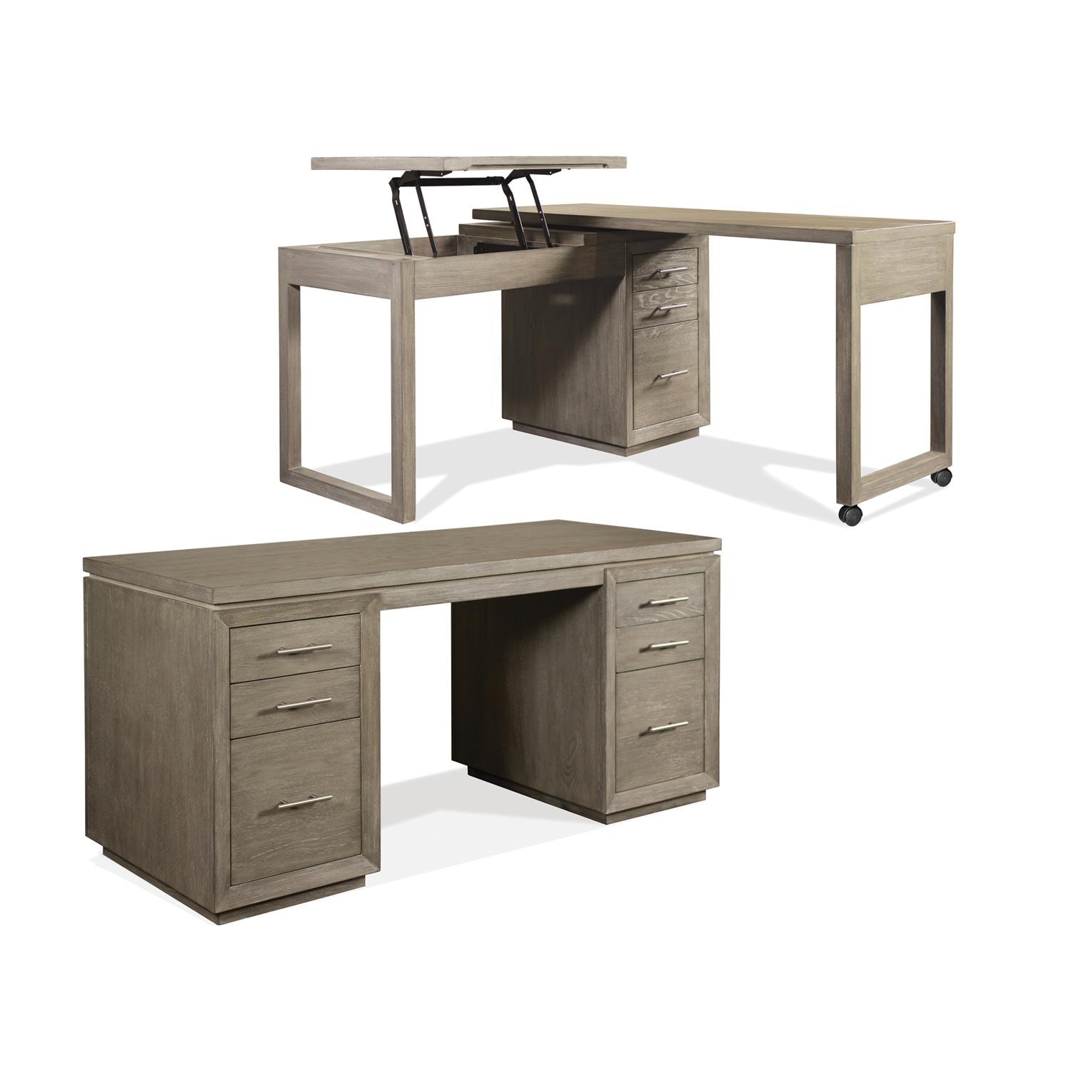 Riverside Home Office Swivel Lift Top L-Desk 39632 | Hickory