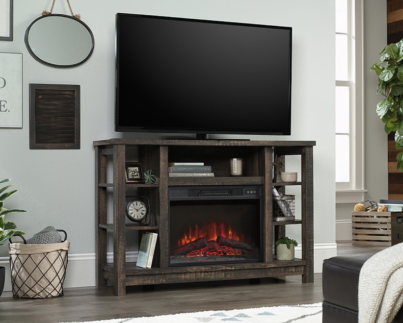 Custom fireplace online tv stand