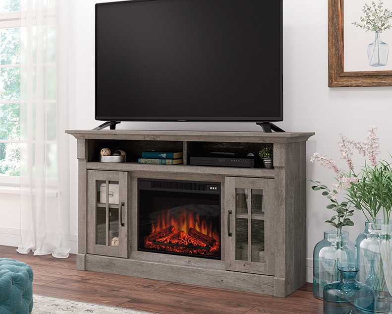 Electric fireplace deals credenza