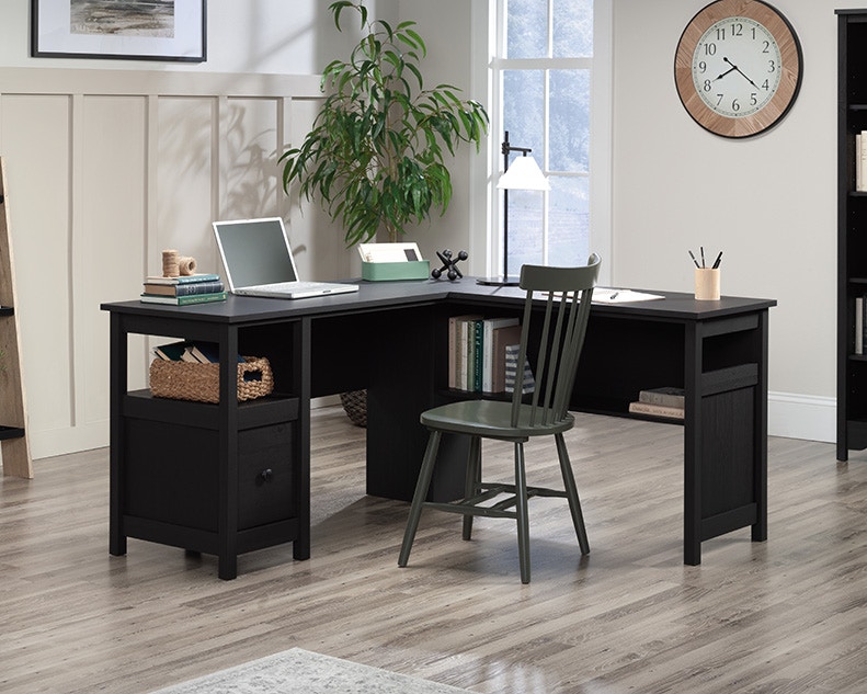 Shop our Modern LShaped Desk in Raven Oak by Sauder 427419 Joe