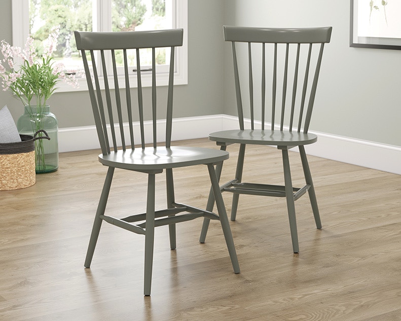 Gray best sale spindle chair