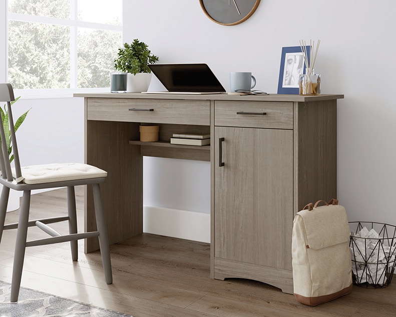 Writing Desk with Drawer, online Silver Sycamore Finish