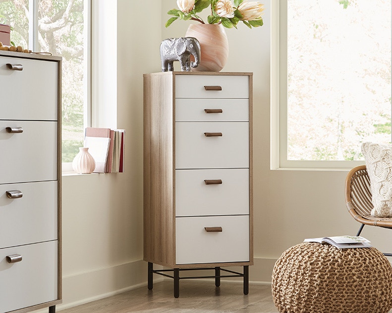 Shop our Lingerie Chest of Drawers in Sky Oak by Sauder 429475