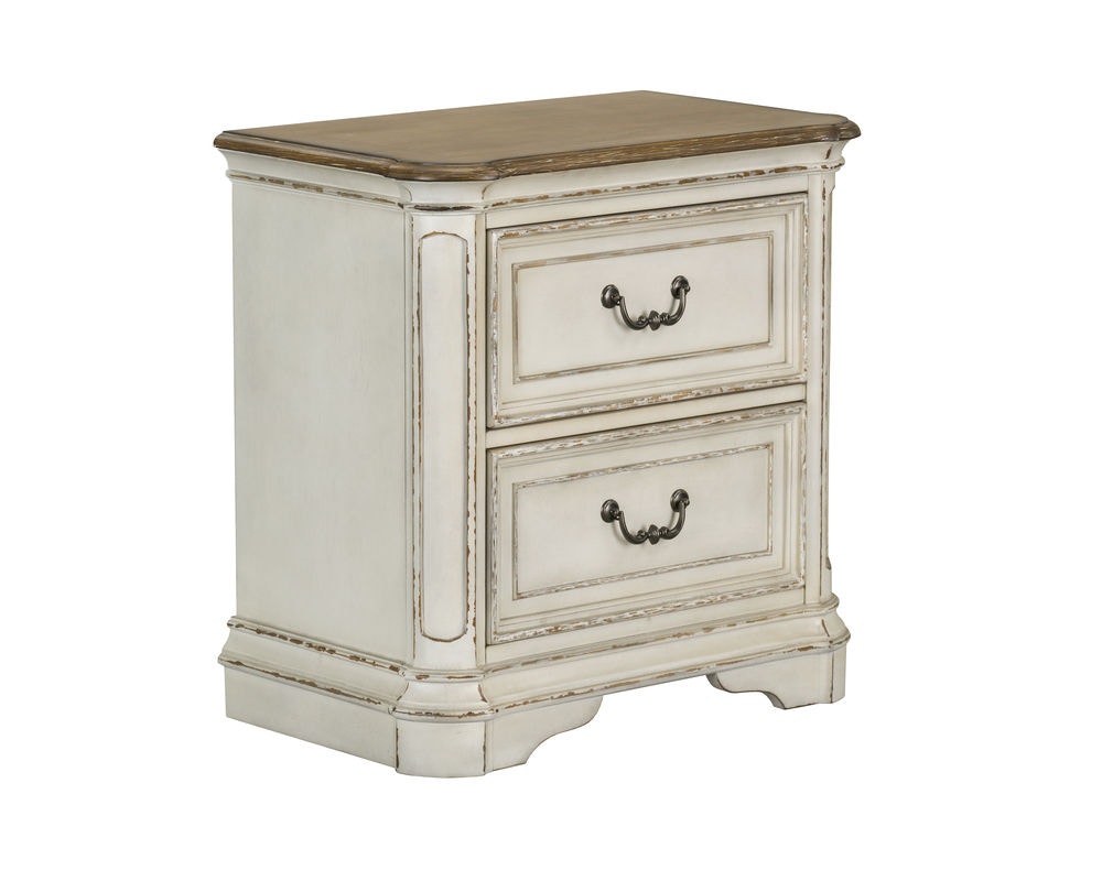 antique white distressed nightstand