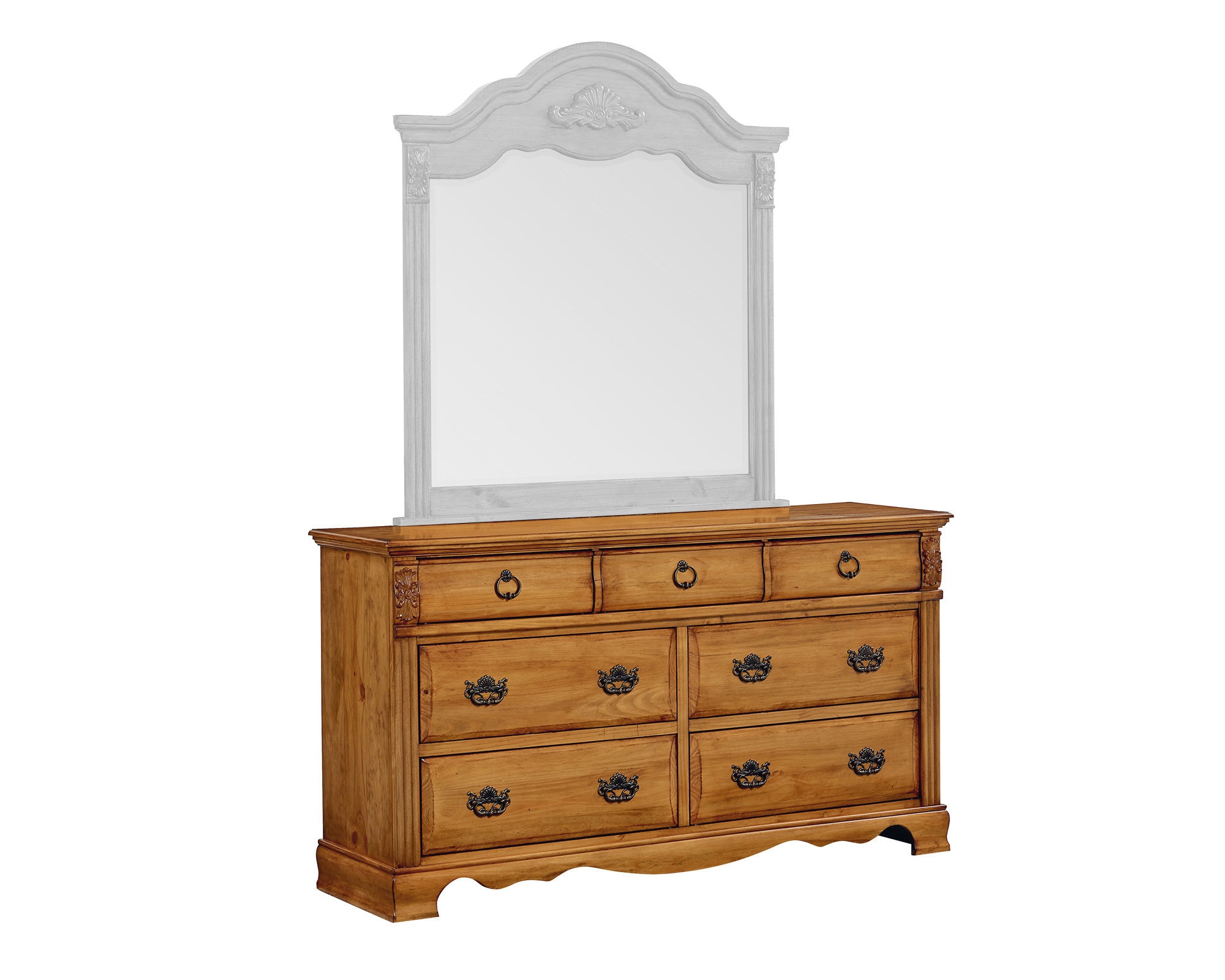 Standard Furniture Bedroom Georgetown 7 Drawer Dresser Honey Pine