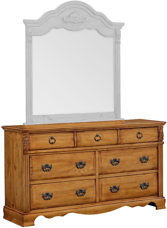 Standard Furniture Bedroom Georgetown 7 Drawer Dresser Honey Pine