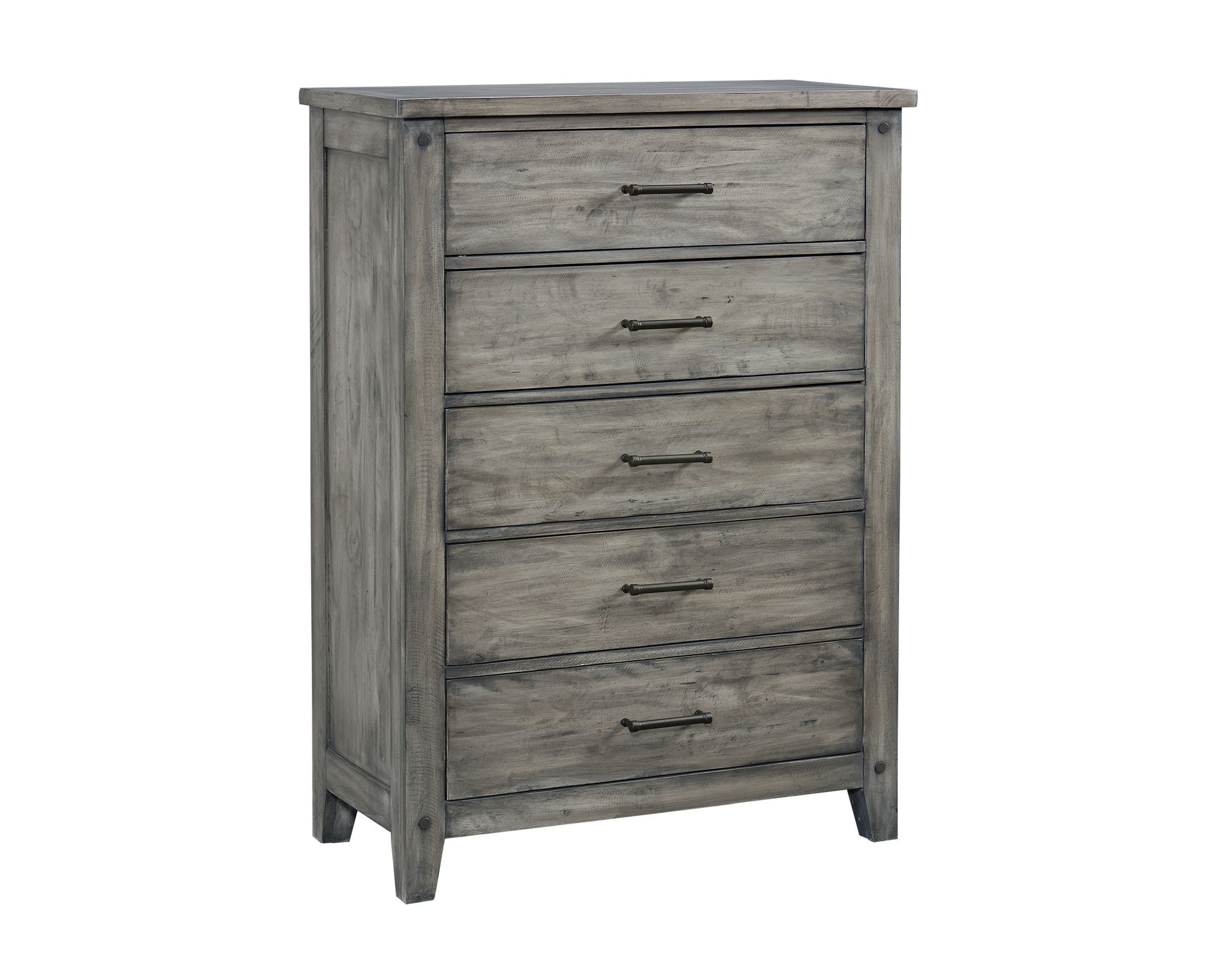 Standard Furniture Bedroom Nelson Grey 5 Drawer Chest Weathered