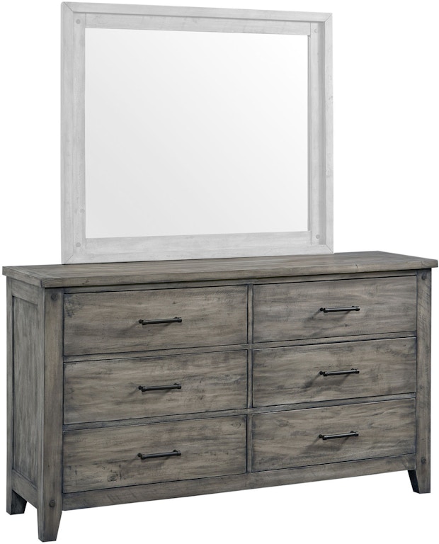 Standard Furniture Bedroom Nelson Grey 6 Drawer Dresser Weathered 96559 Darbys Standard Furniture Bedroom Nelson Grey