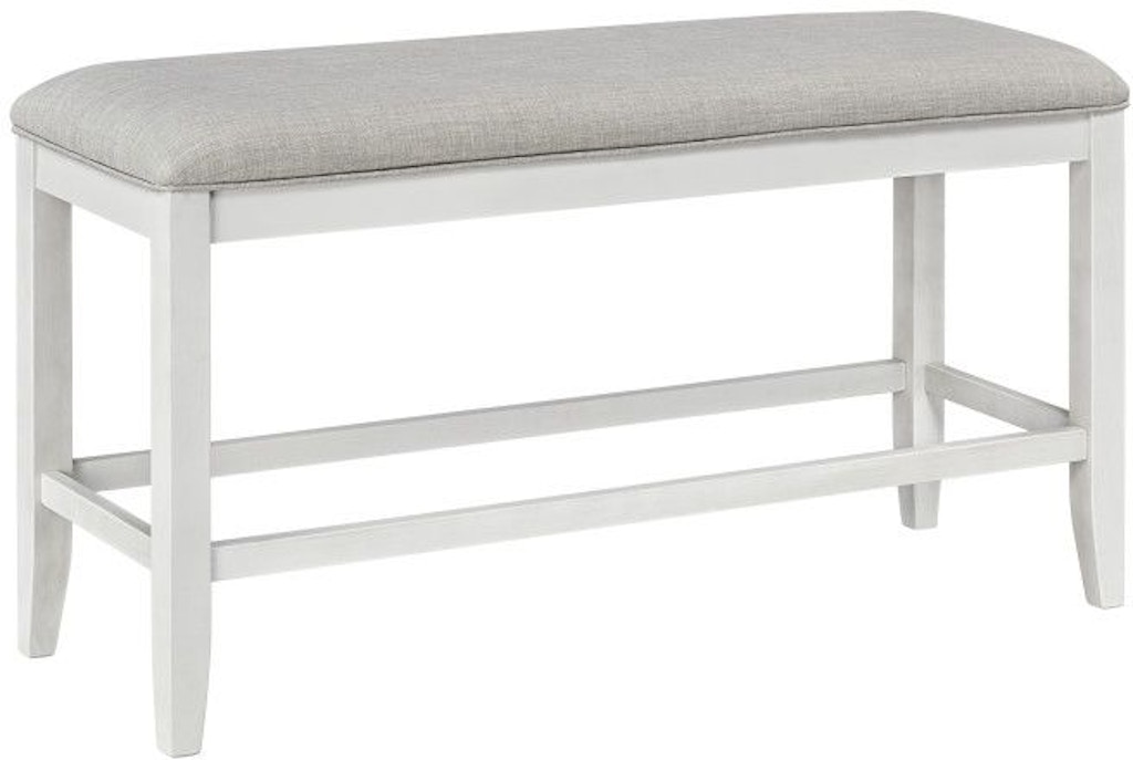Standard Furniture Dining Room Kyle Light Counter Height Upholstered Bench White 16795 Louis