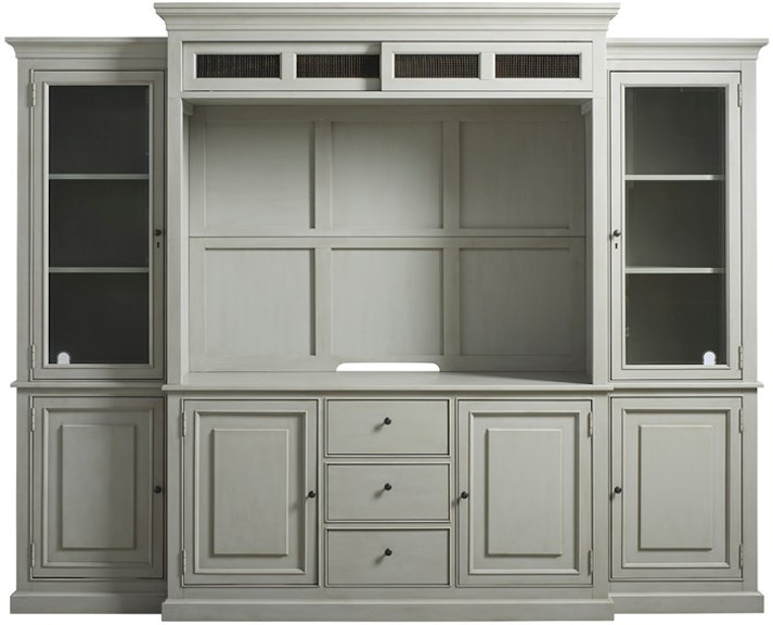 Universal Furniture Summer Hill - French Gray Entertainment Console with Hutch 986968C