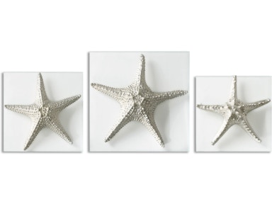 Uttermost Silver Starfish Wall Art, S/3 01129