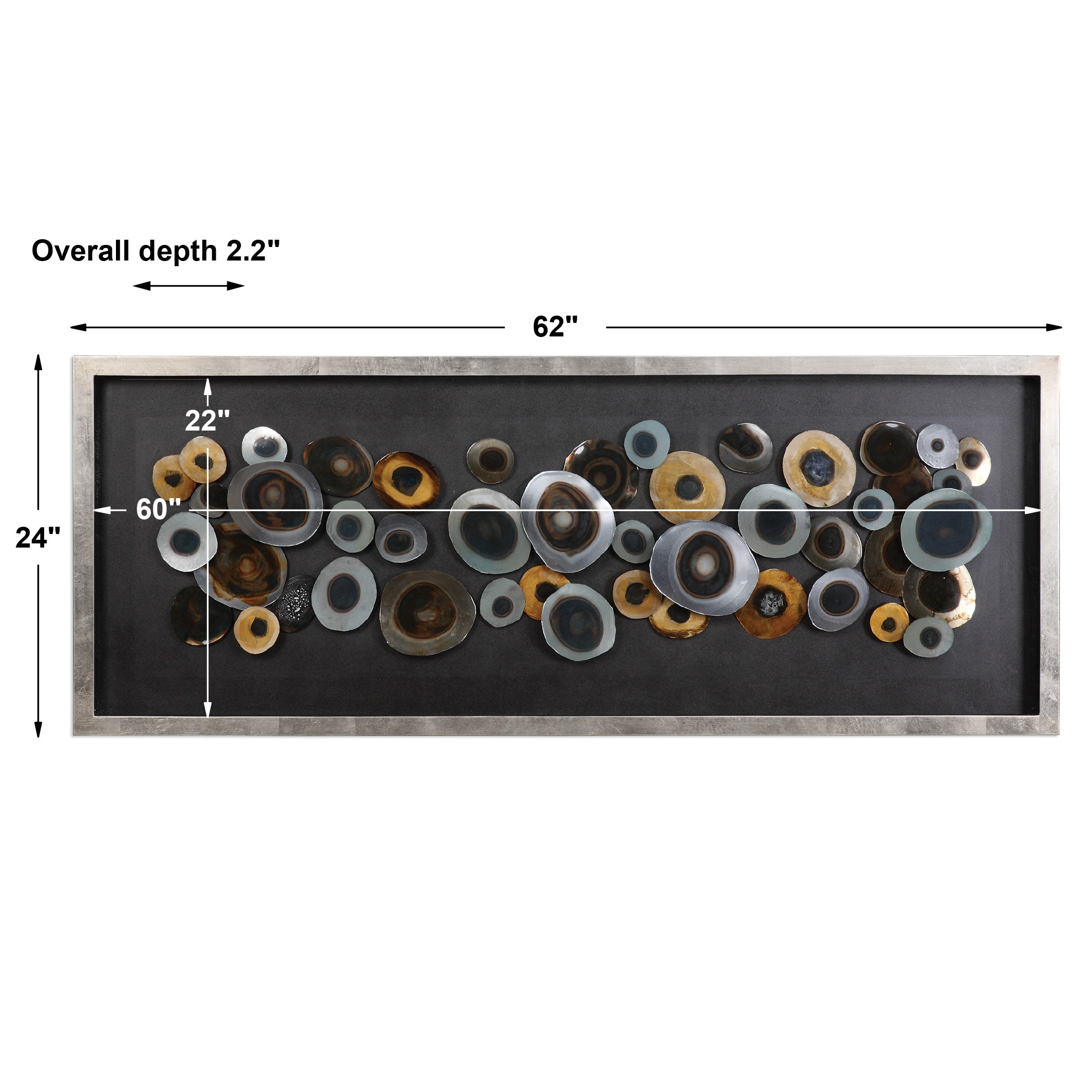 Uttermost Wall Decor Discs Silver Shadow Box 04058