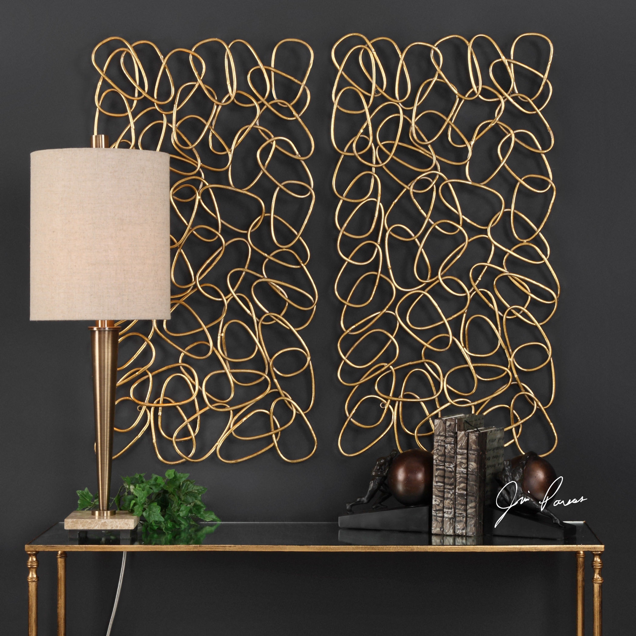 Uttermost Wall Decor In The Loop Gold Wall Art S/2 04124 Turner Home