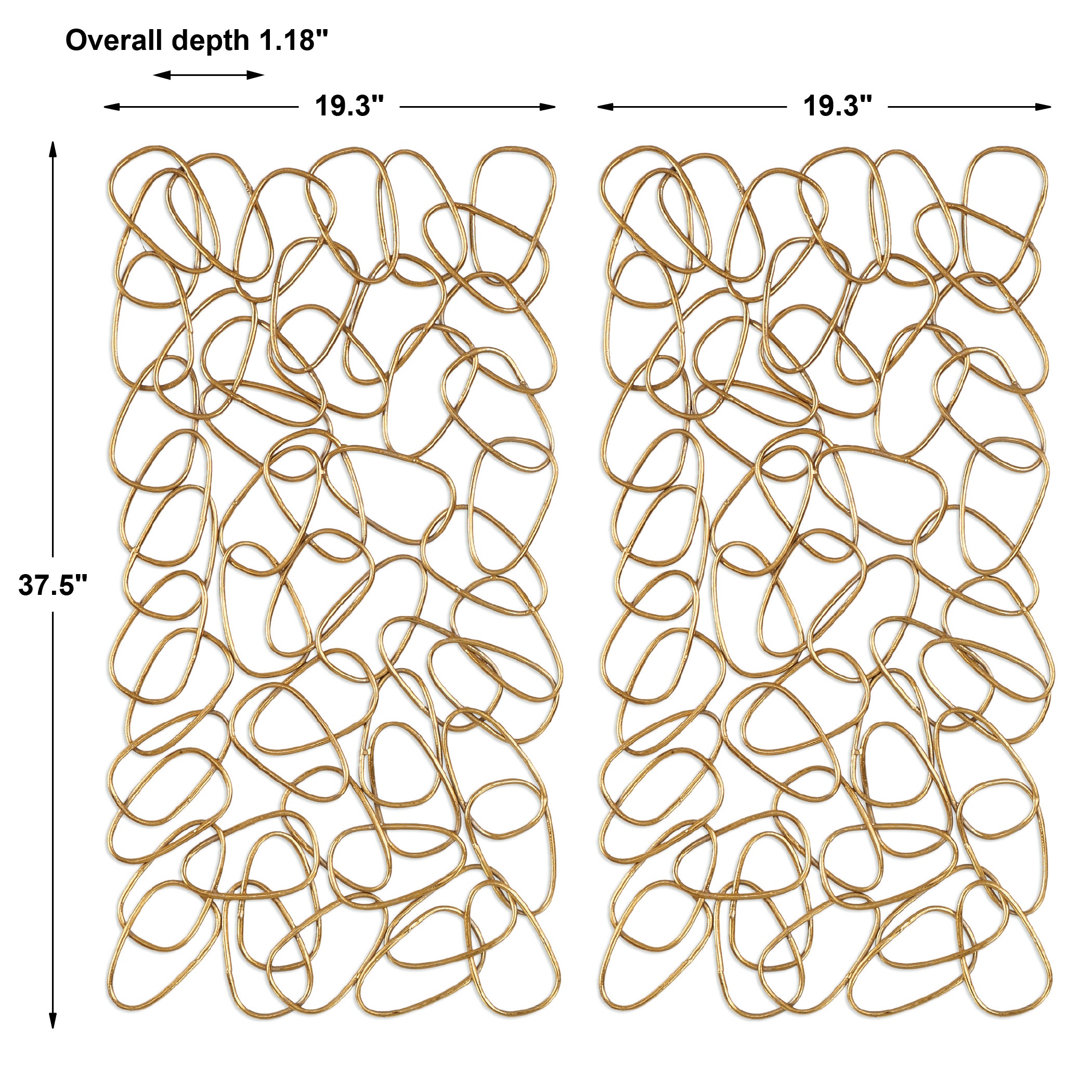 Uttermost Wall Decor In The Loop Gold Wall Art S/2 04124 Hickory Furniture Mart Hickory, NC