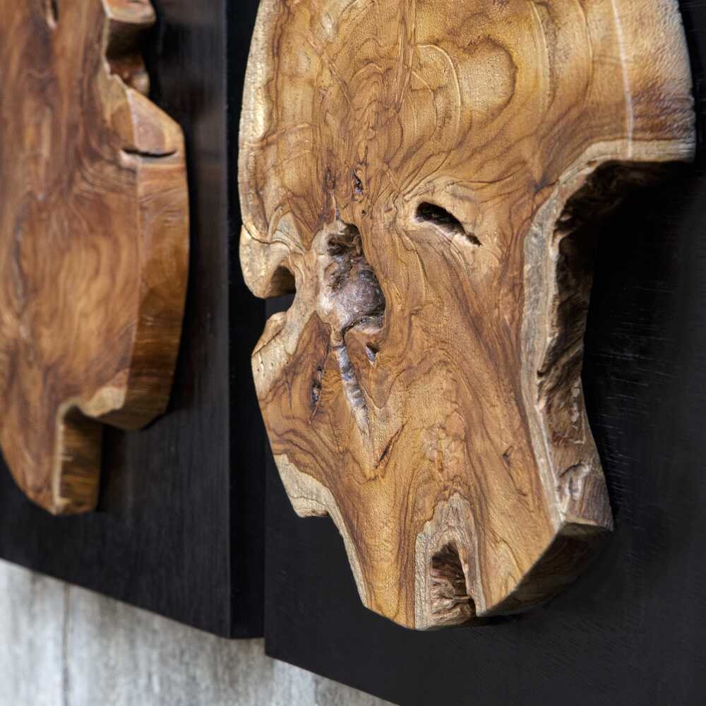 Uttermost Wall Decor Kolini Teak Wood Wall Decor, S/3 04336