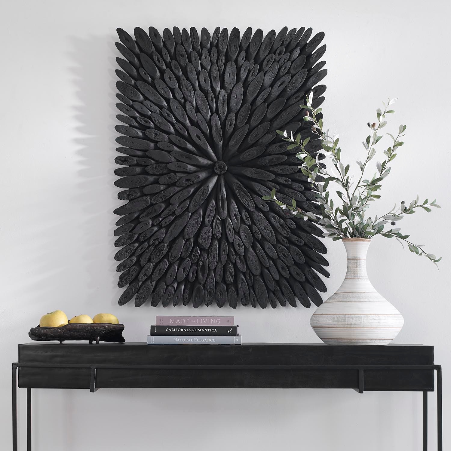Bahama Black Wood Wall Decor UT04343