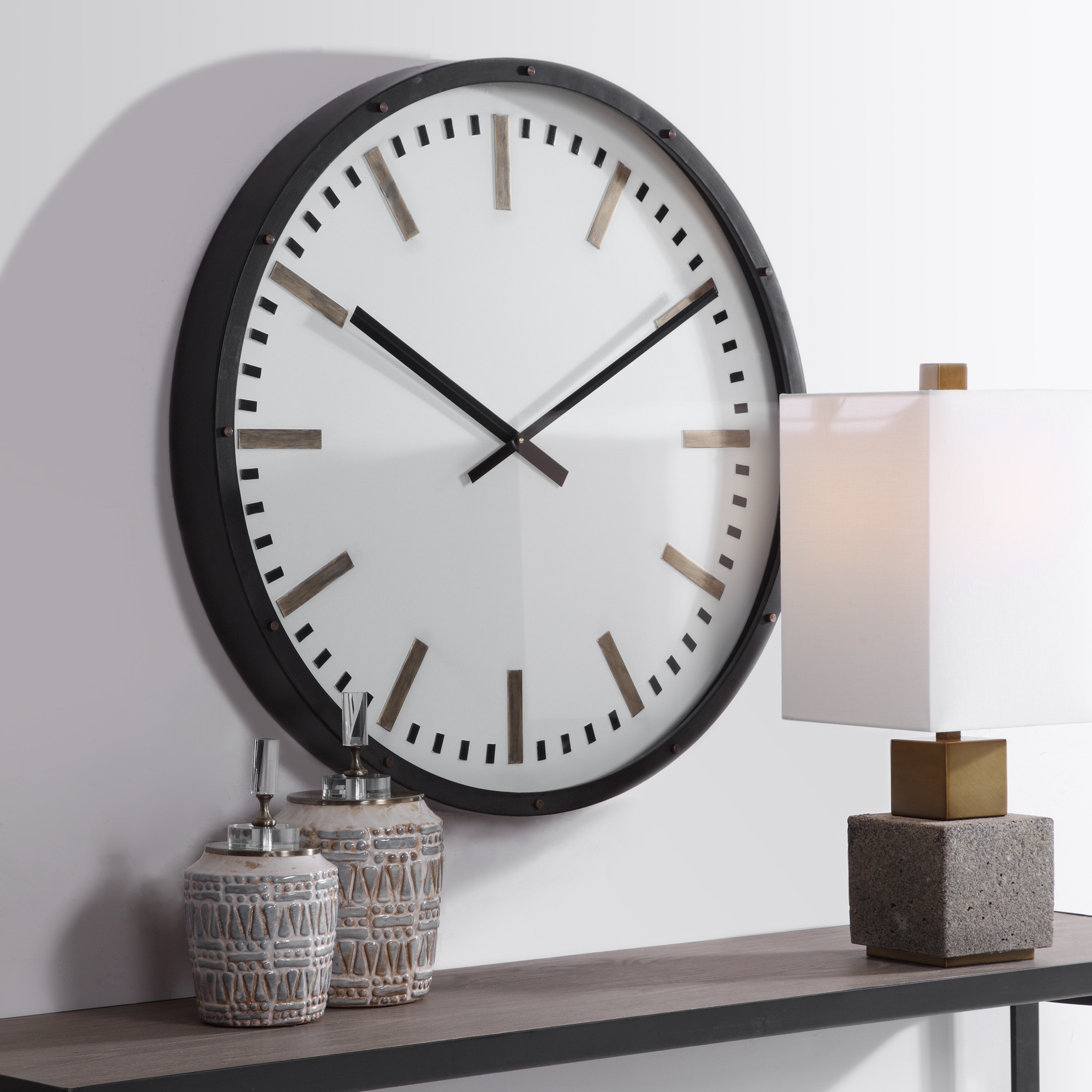 Uttermost Clocks Fleming Large Wall Clock 06103 - Mountain Comfort