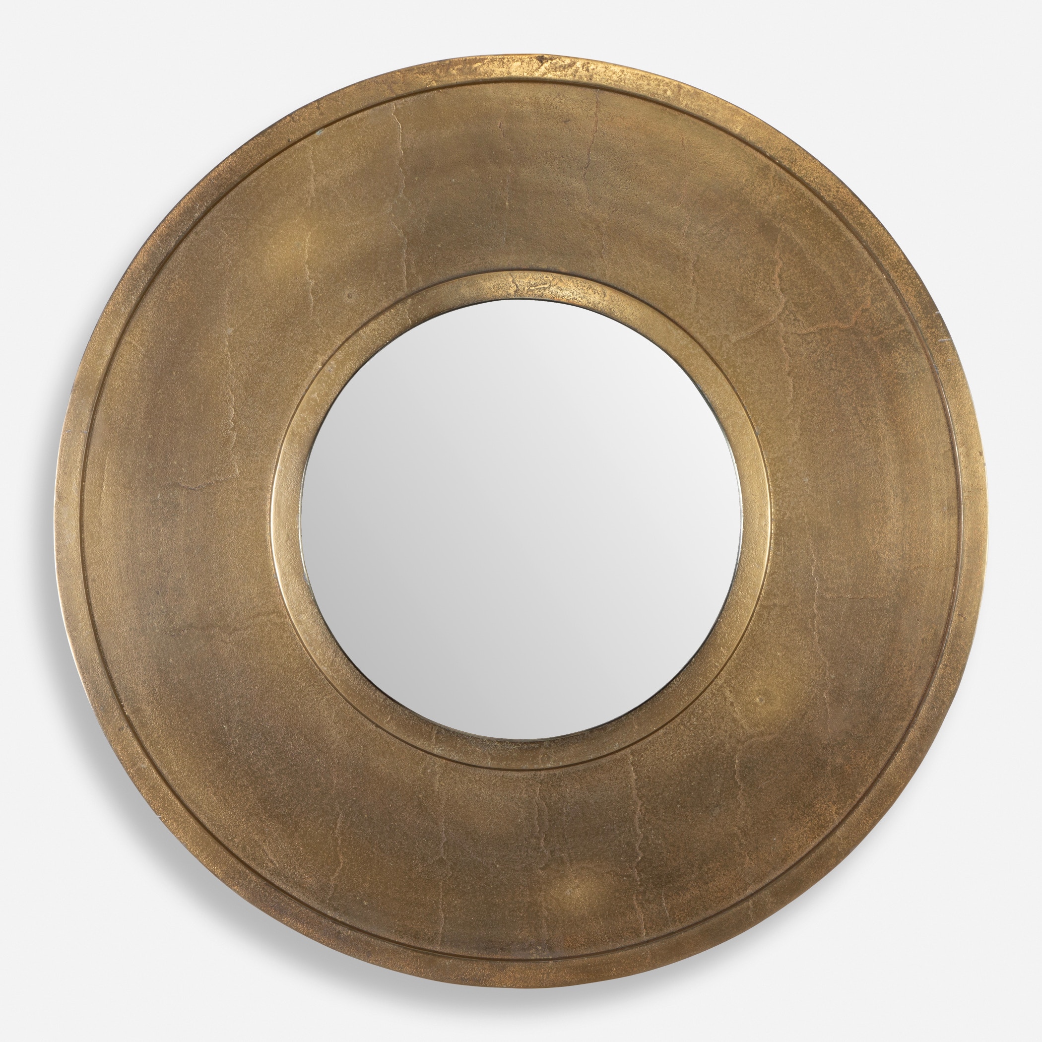 Uttermost Mirrors Axel Round Brass Mirror 07088 - Woodbridge