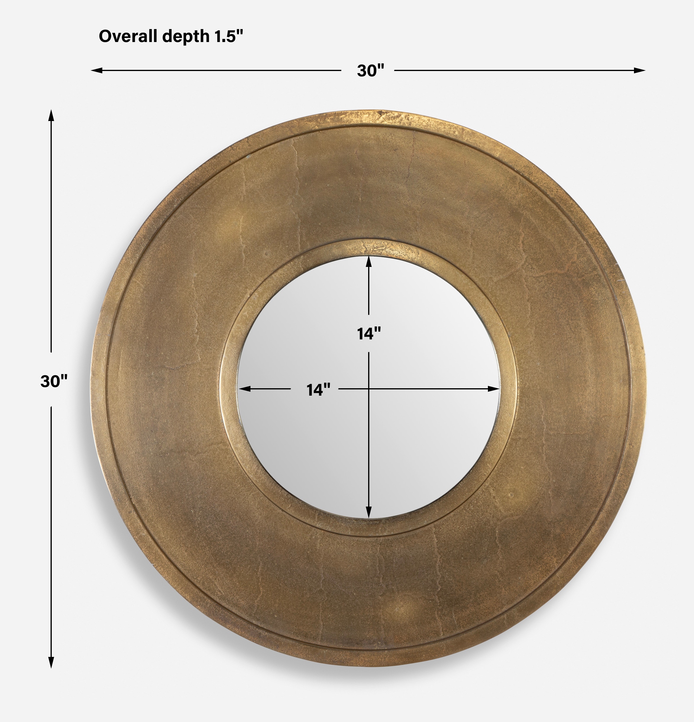 Uttermost Mirrors Axel Round Brass Mirror 07088 - Woodbridge