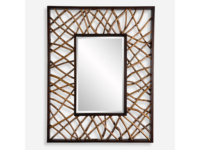 norrwood Uttermost Mirrors Teak Maze Rectangle Mirror 08184 at Norwood Furniture