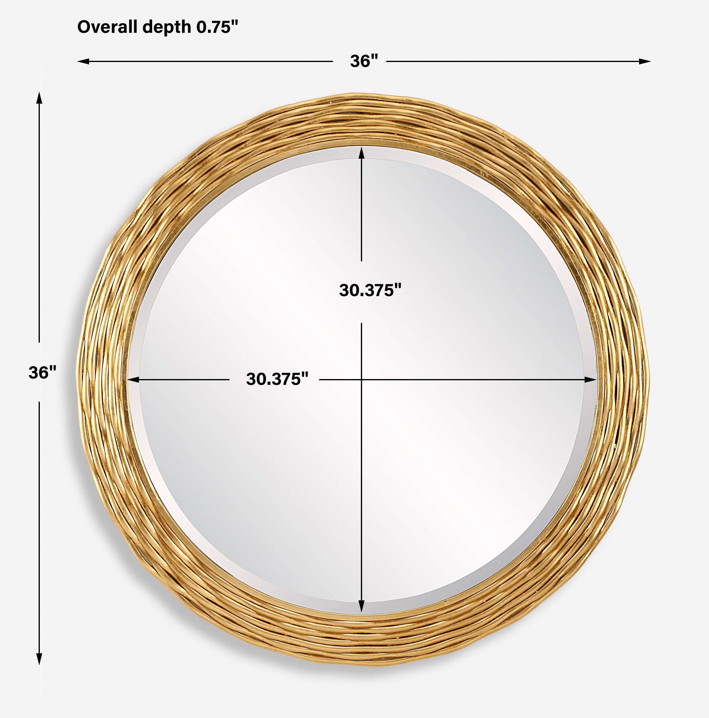 Uttermost Mirrors Celeste Gold Round Mirror 08193 - Grossman