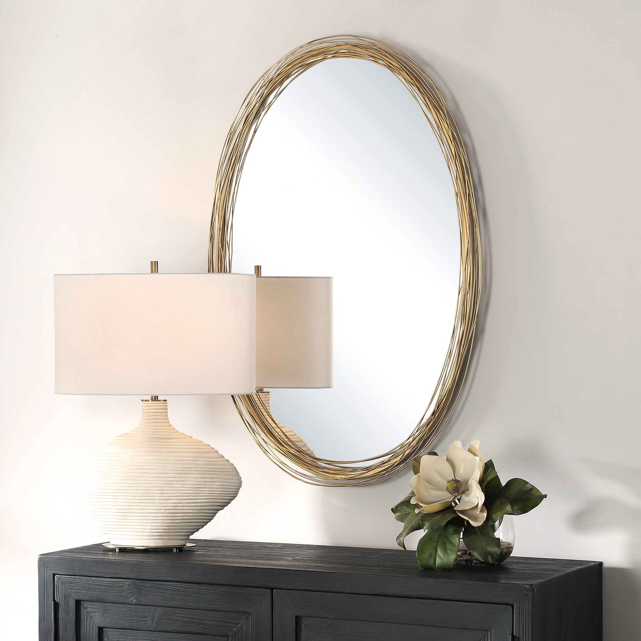Uttermost Mirrors Gillian Oval Mirror 08226 - Grossman Furniture