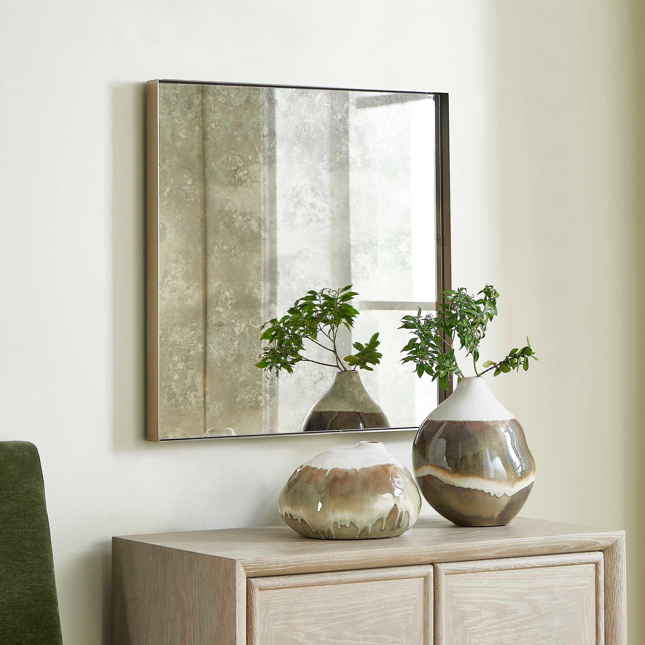 鏡 journalstandardFurniture OLD ELMMIRROR Metal Frame Pivot Wall Mirror - Rectangle | West Elm