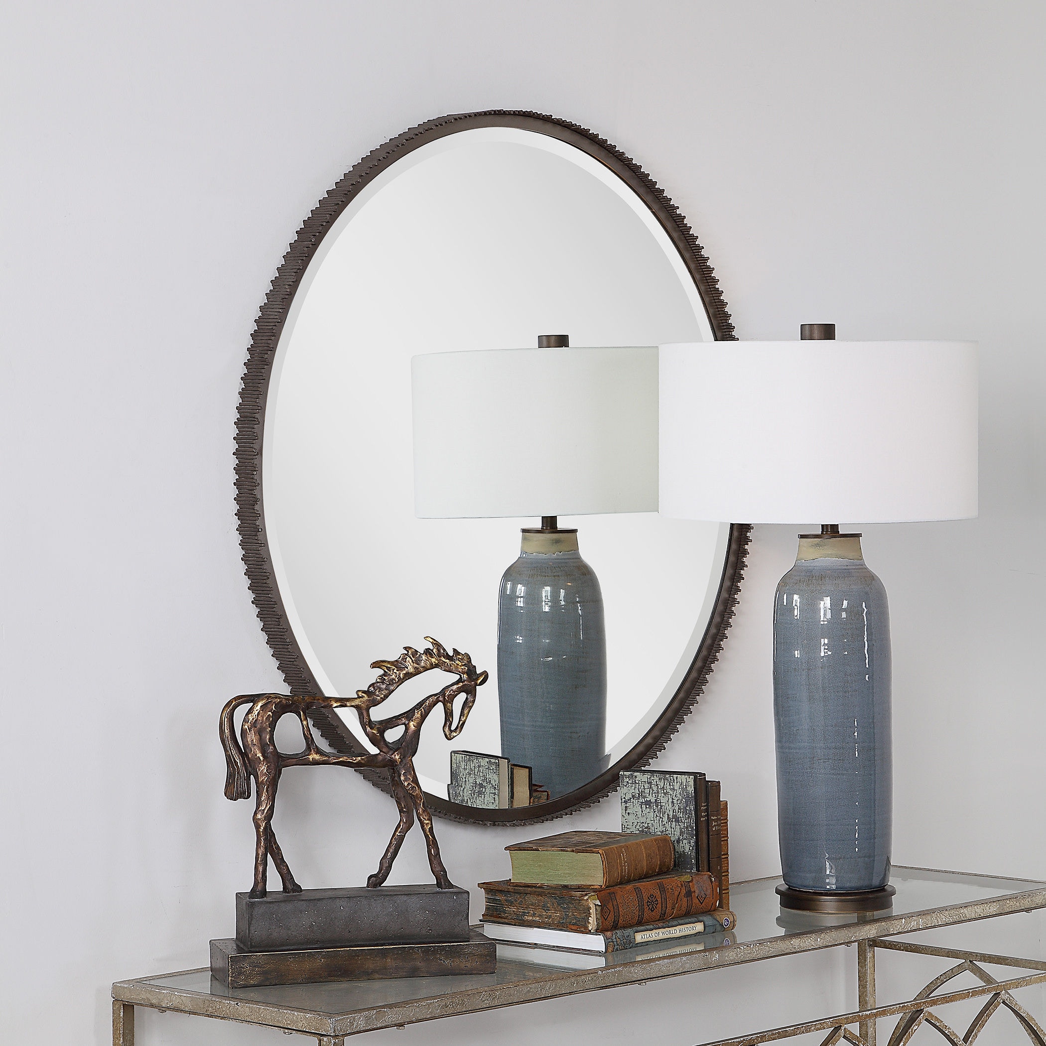 Uttermost Mirrors Ada Round Steel Mirror 09496 - Stowers Furniture ...