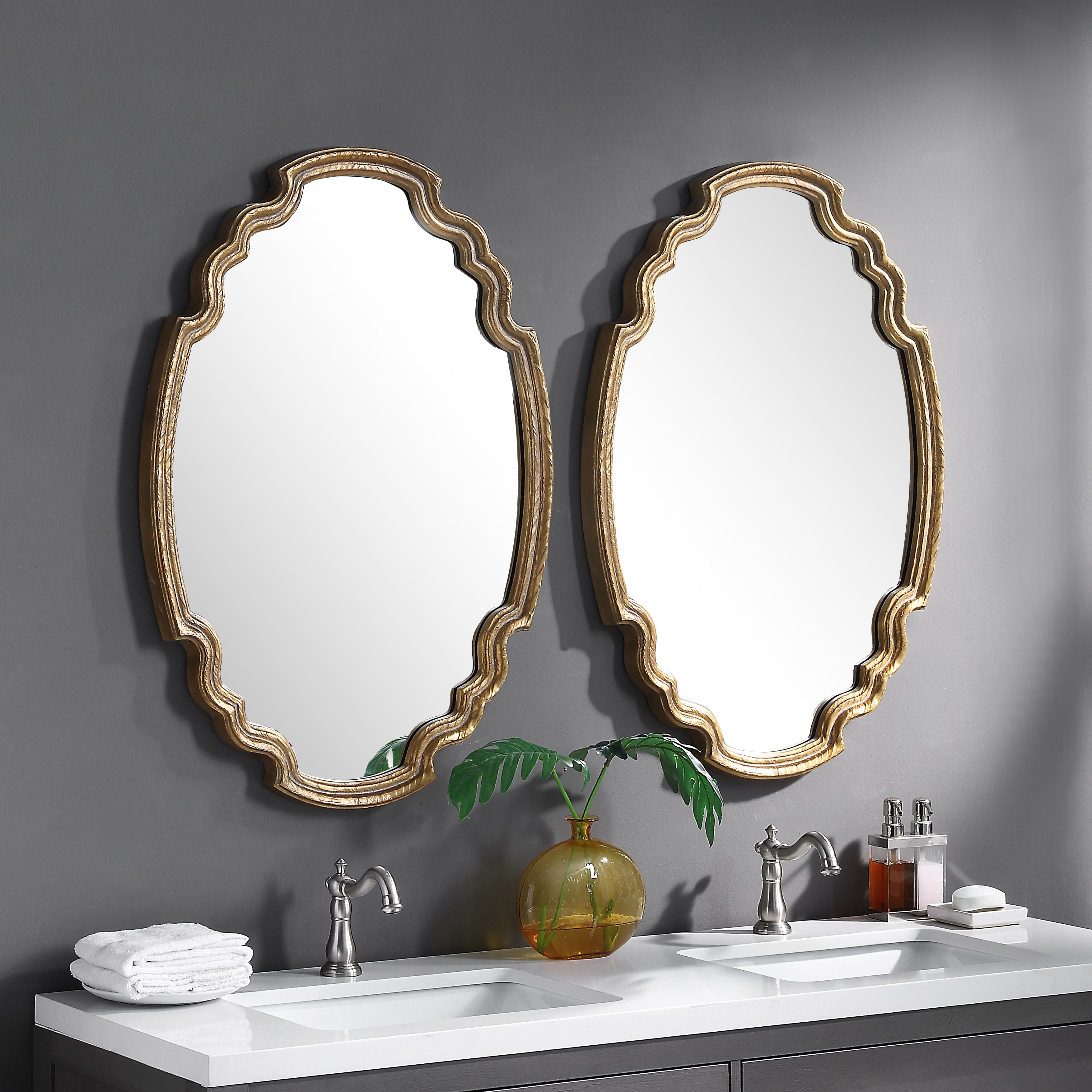 Uttermost Bedroom Ariane Gold Oval Mirror 9584 The Cleveland Furniture  Company