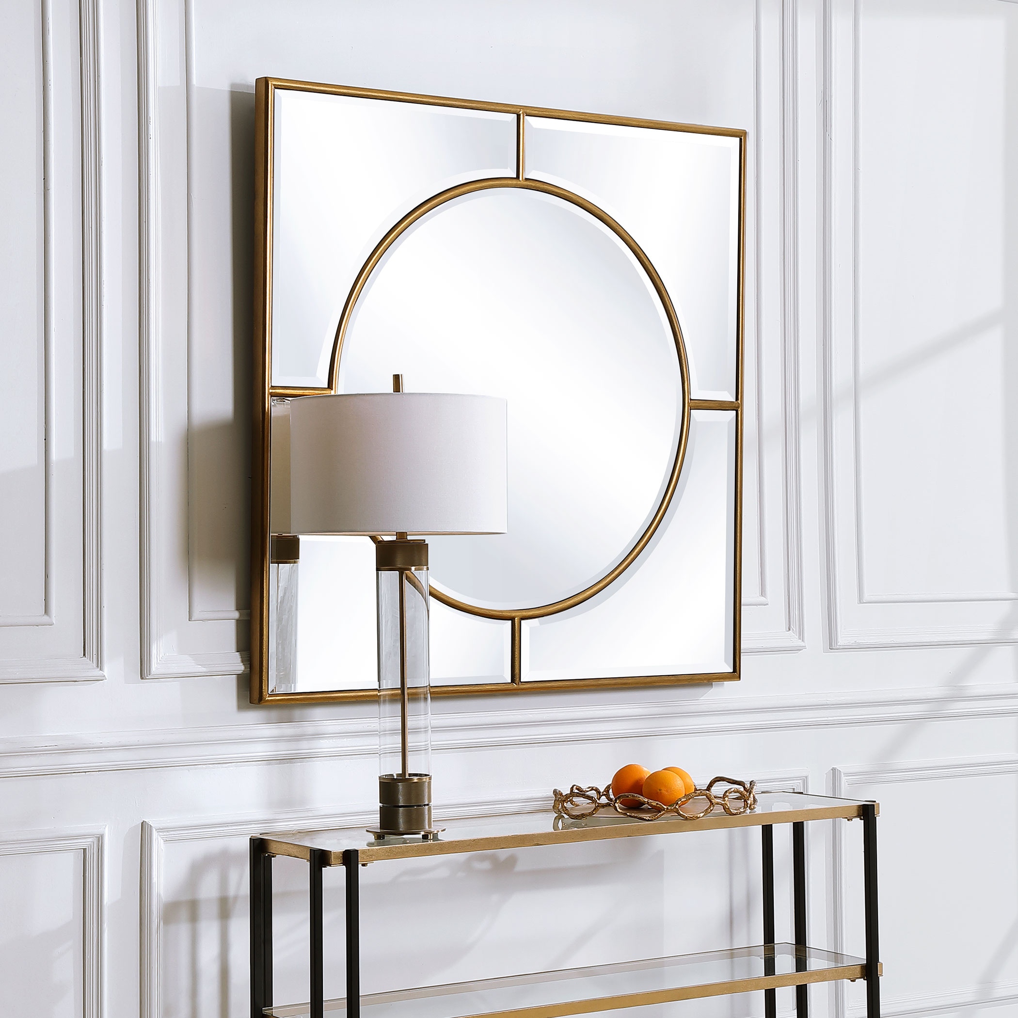 Uttermost Mirrors Stanford Gold Square Mirror 09673 - Metropolitan