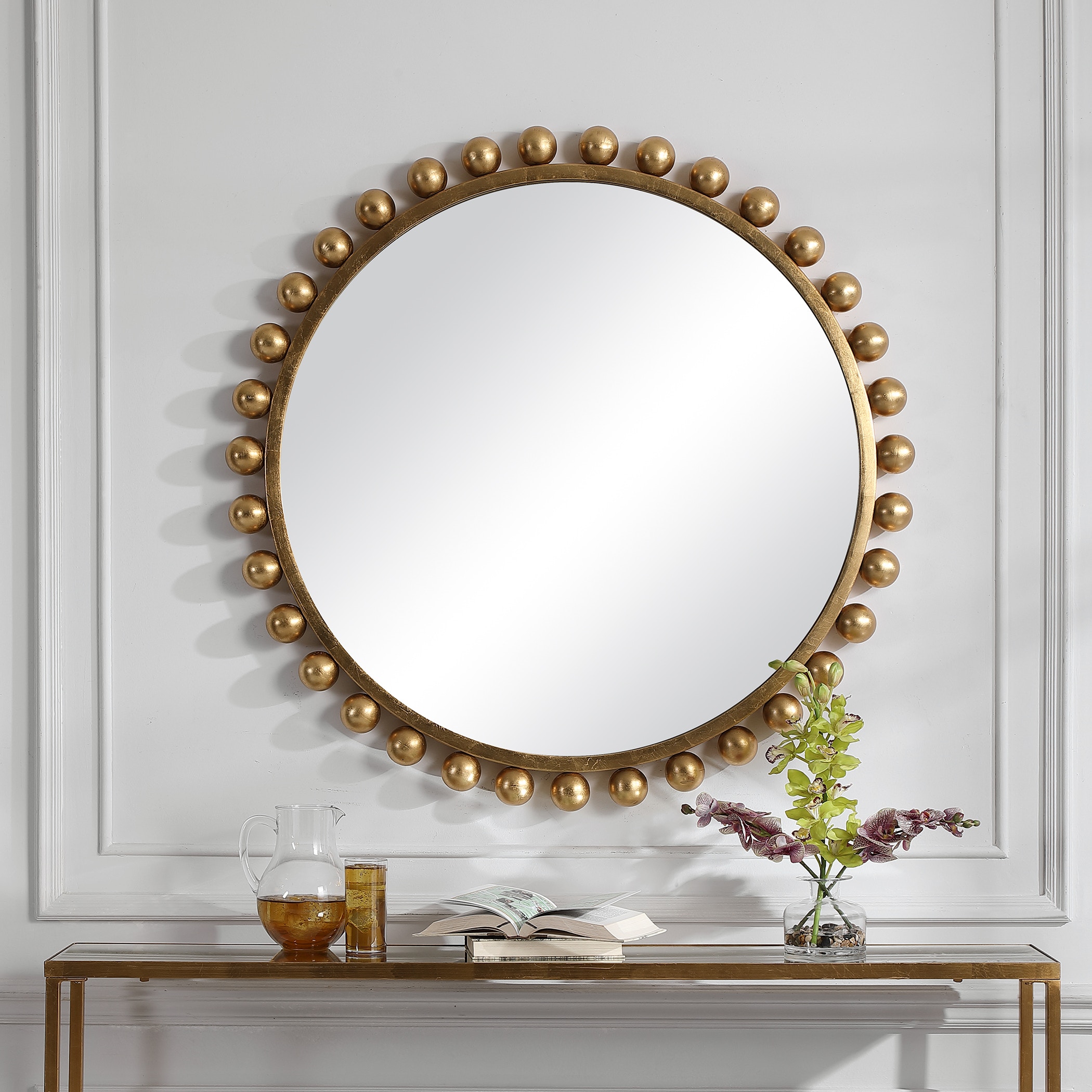 Designer Gold Monogram Crystal Compact Mirror - Yiwu Good Morning