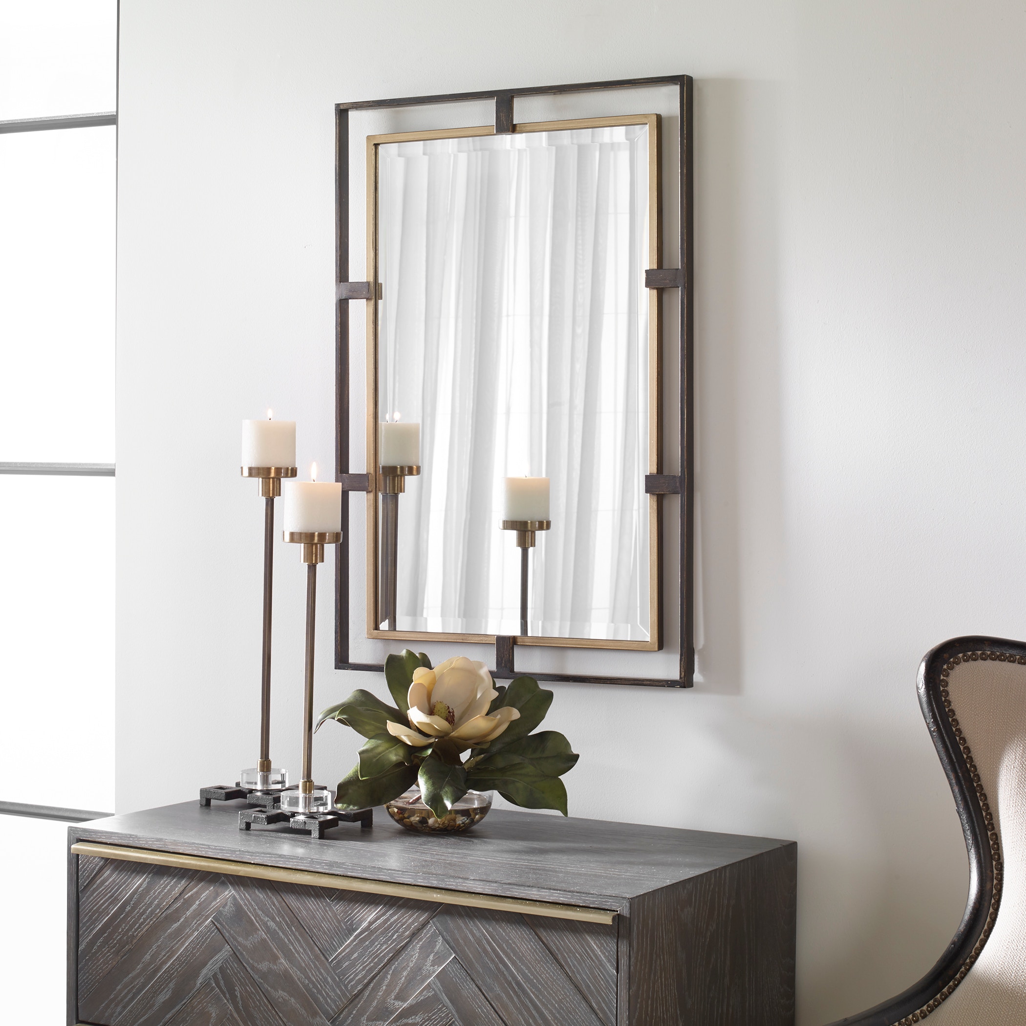 Carrizo Gold and Bronze Rectangle Mirror