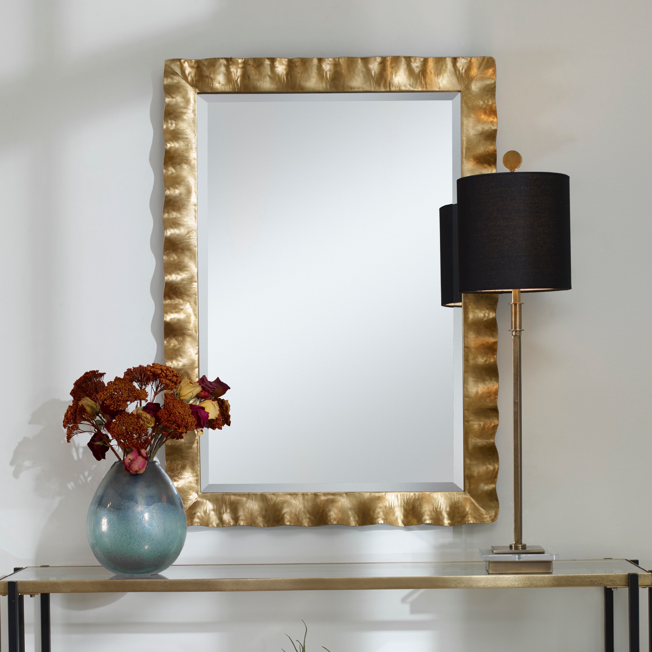 Uttermost Mirrors 09268 Misa Gold Square Mirrors Set of 2, Wayside  Furniture & Mattress