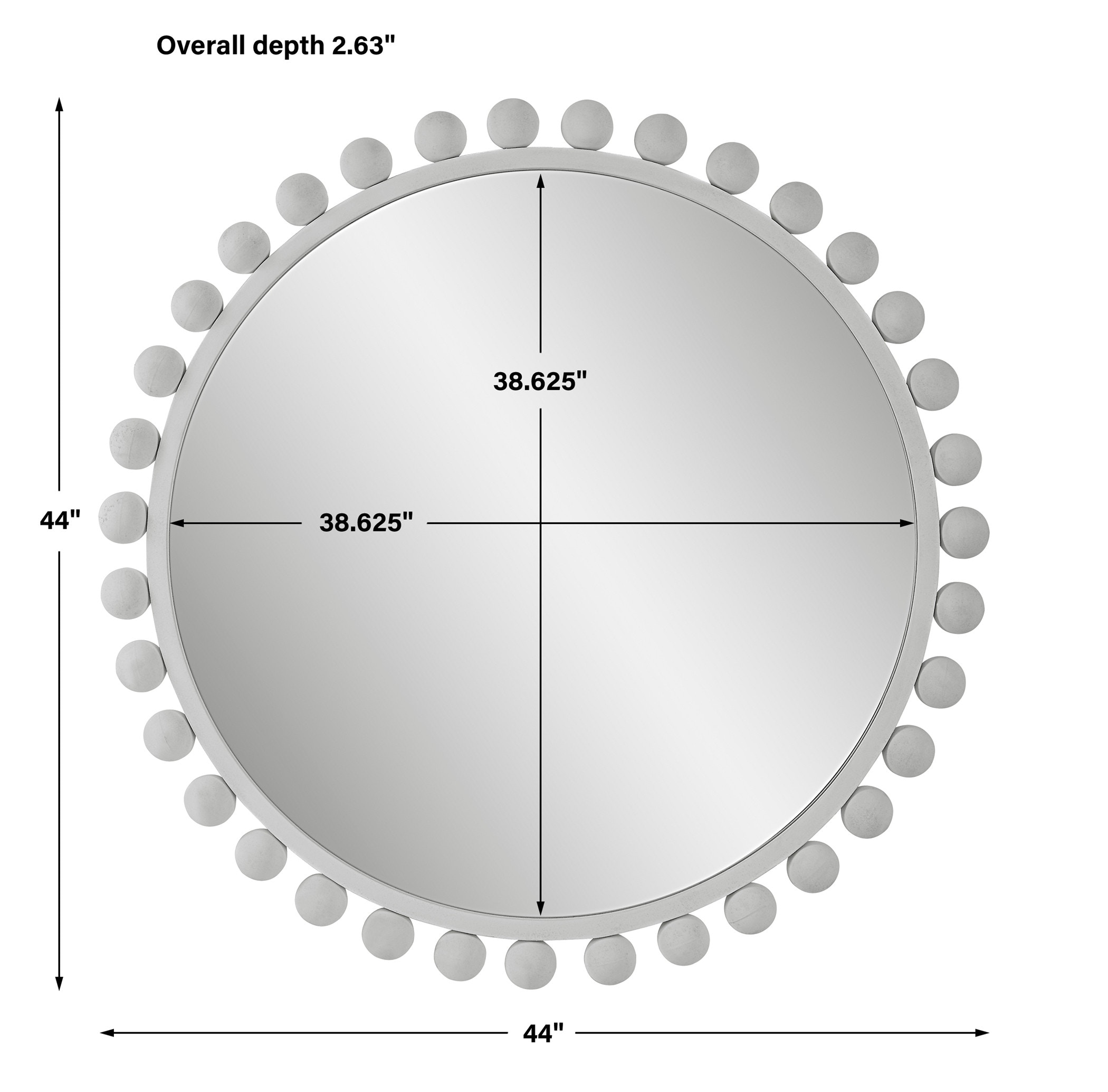 Cyra White Round Mirror UT09788