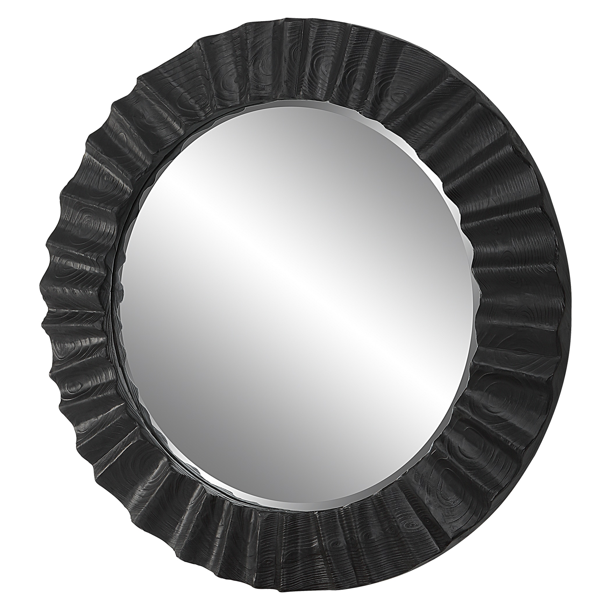 Caribou Dark Espresso Round Mirror UT09798