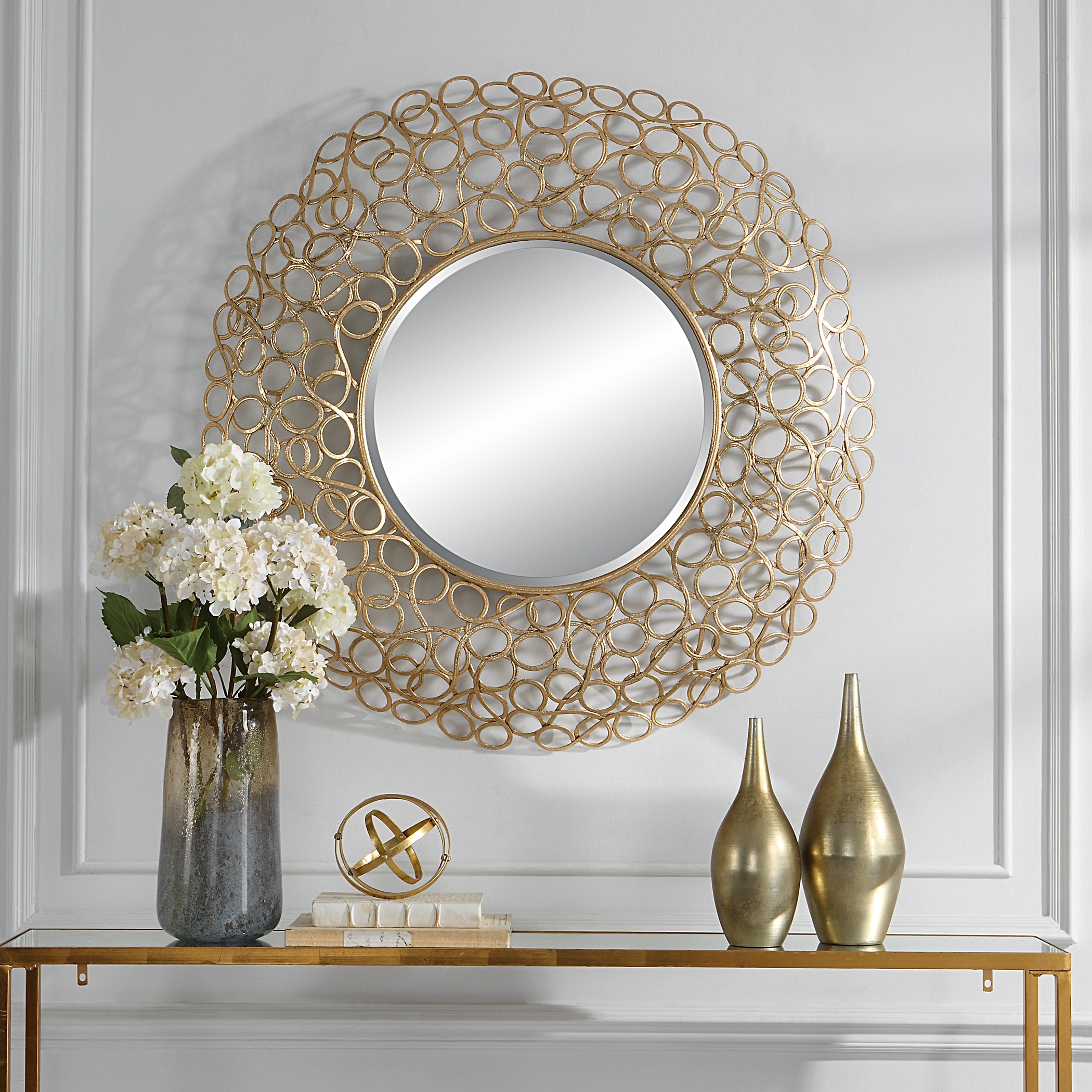 Uttermost Mirrors Portal Modern Brass Mirror 09745 - Kendall Furniture -  Selbyville, DE