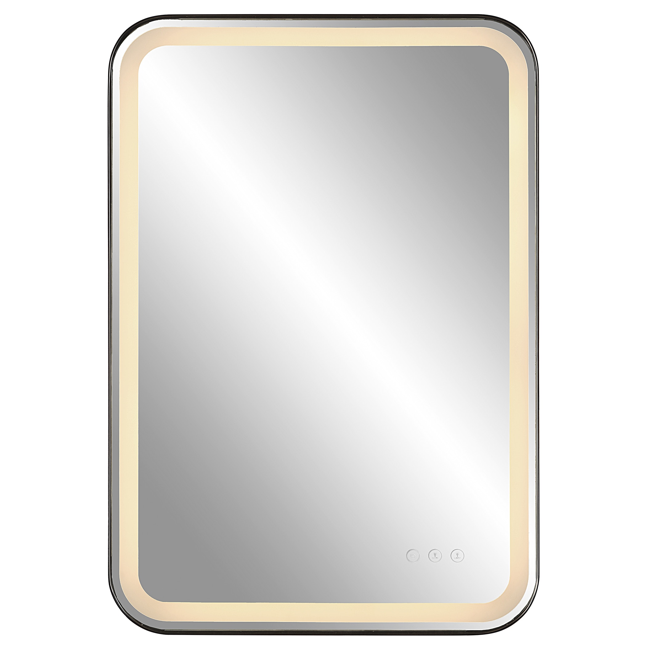 Uttermost Crofton Crofton Lighted Black Vanity Mirror 09861 Portland