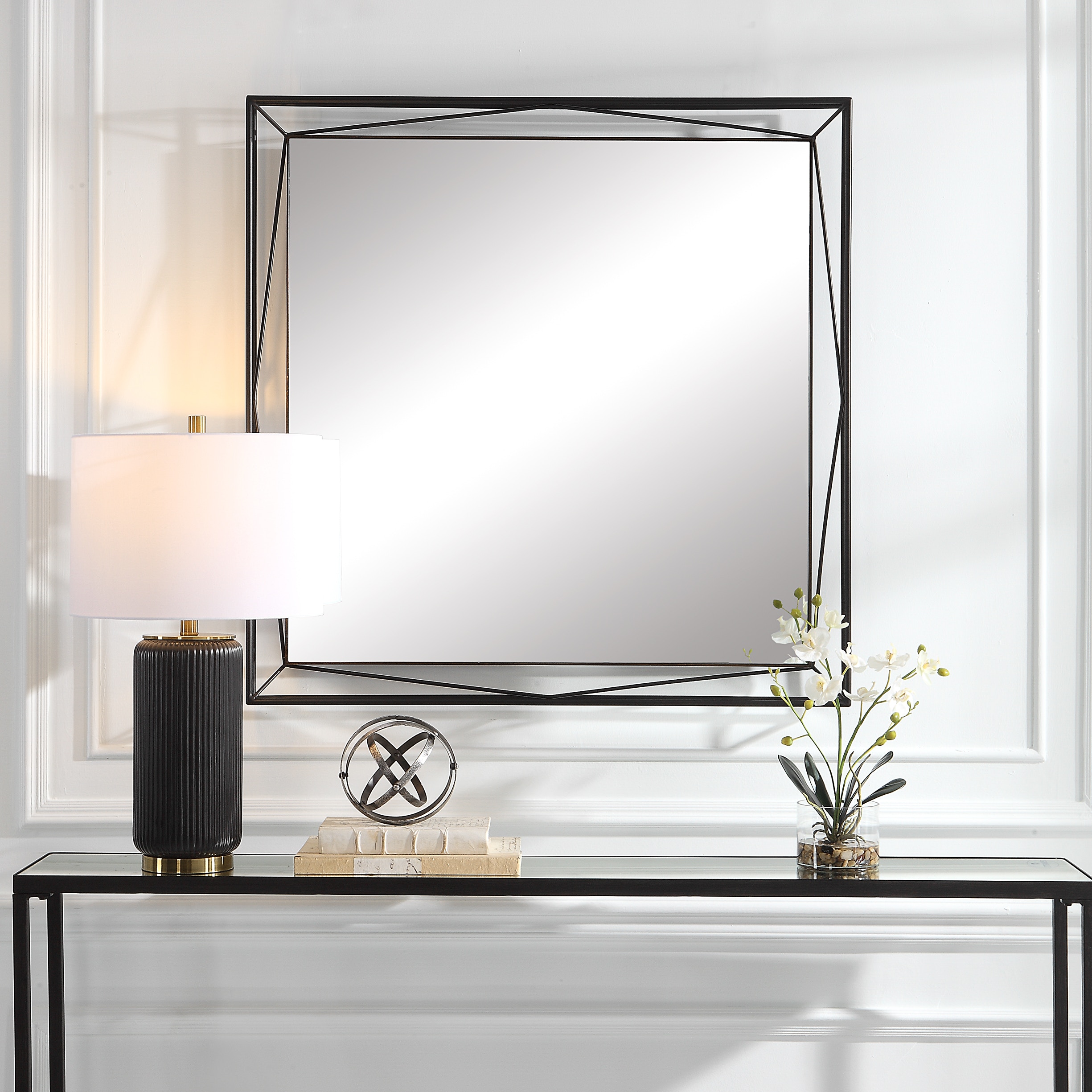 Uttermost Mirrors Entangled Modern Square Mirror 09868 Hickory