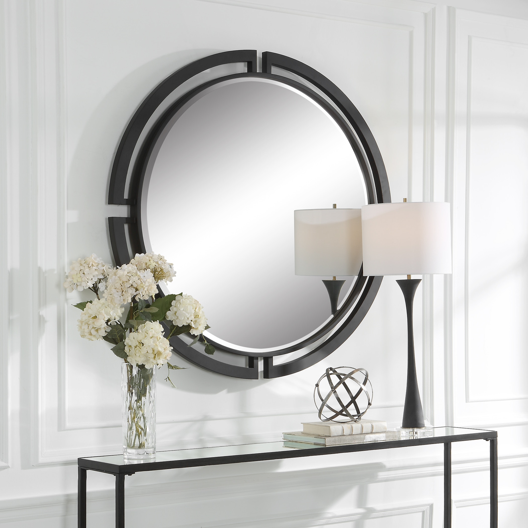 Uttermost Mirrors Quadrant Modern Round Mirror 09878