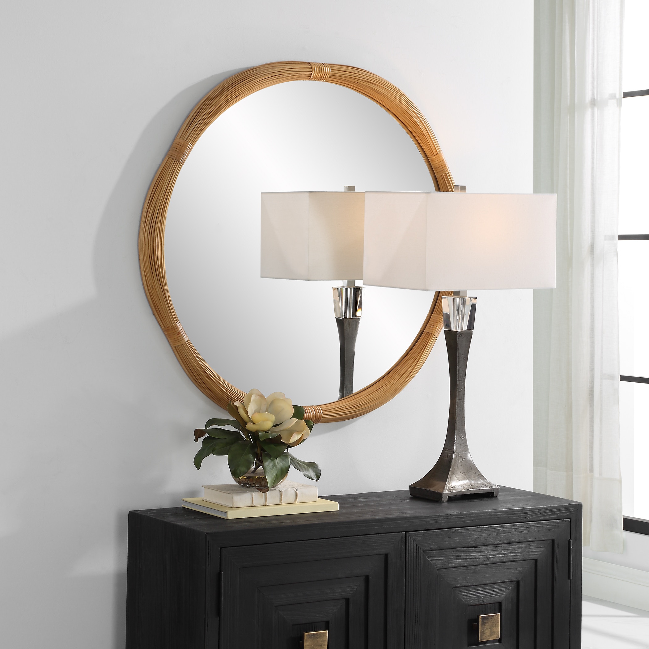 Salina Round Bamboo Mirror UT09960