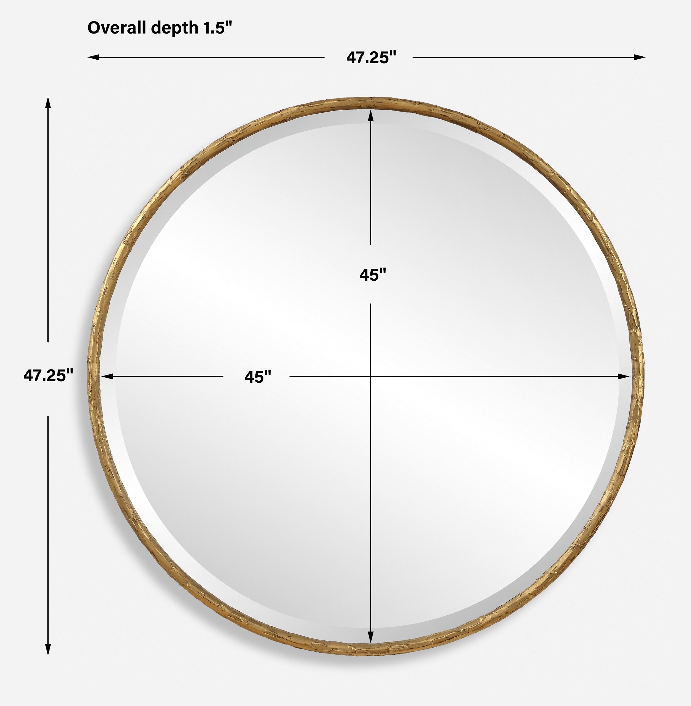 Uttermost Mirrors Sutton Aged Gold Round Mirror 09989 - Salt
