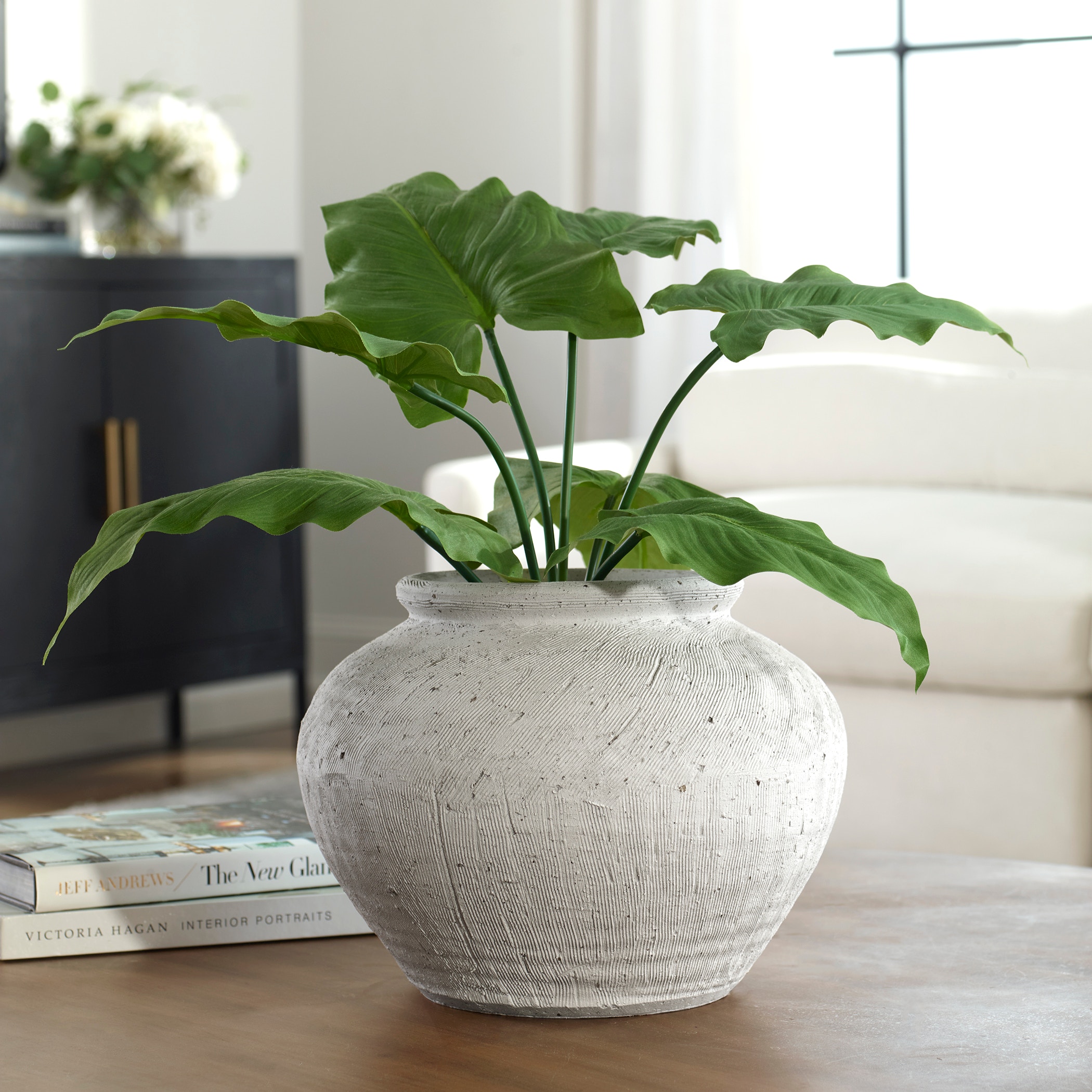 Uttermost Home Accents Floreana Round White Vase 18103 - Grossman