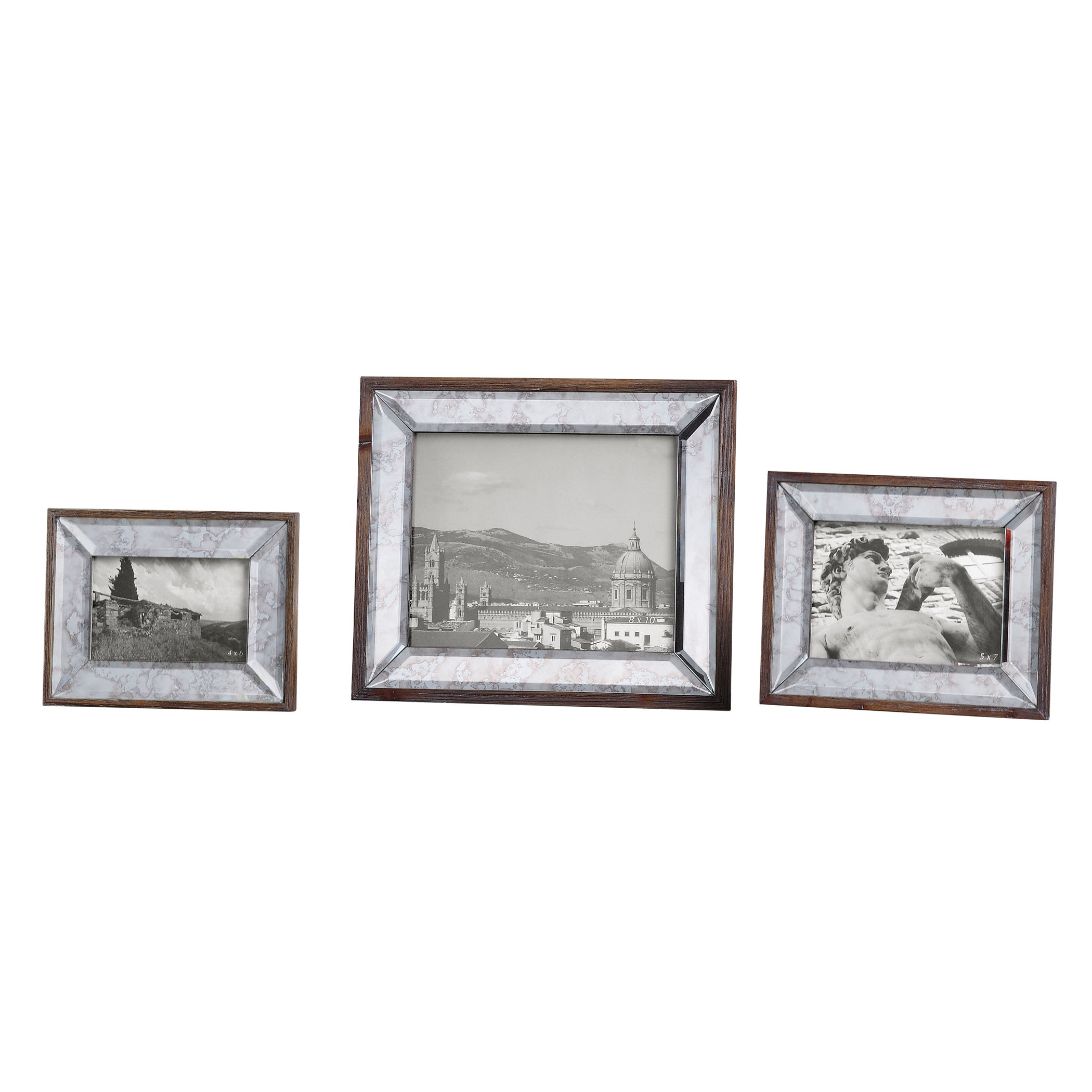 Uttermost Accessories Daria Antique Mirror Photo Frames S/3 18567 - Gasiors  Furniture  Interior