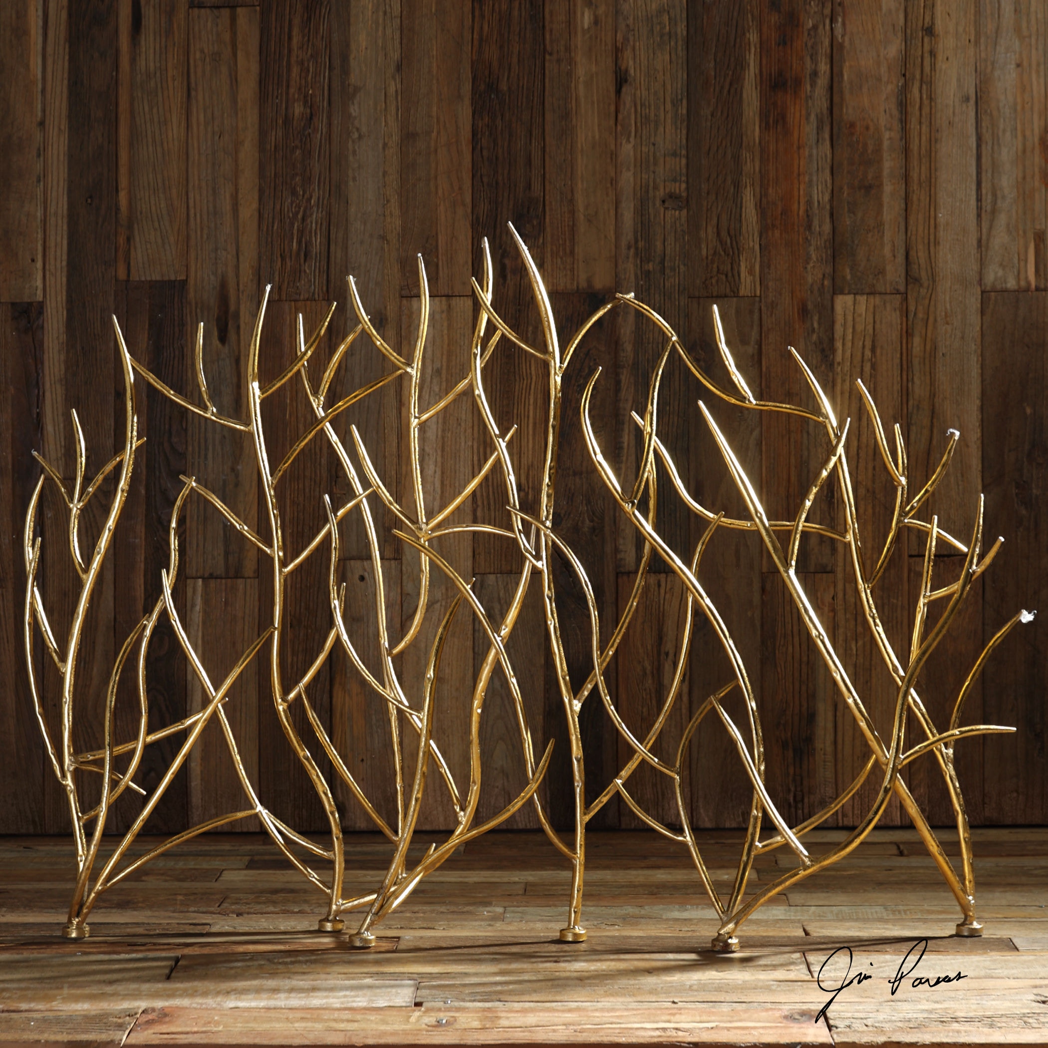 Uttermost Dining Room Gold Branches Decorative Fireplace Screen