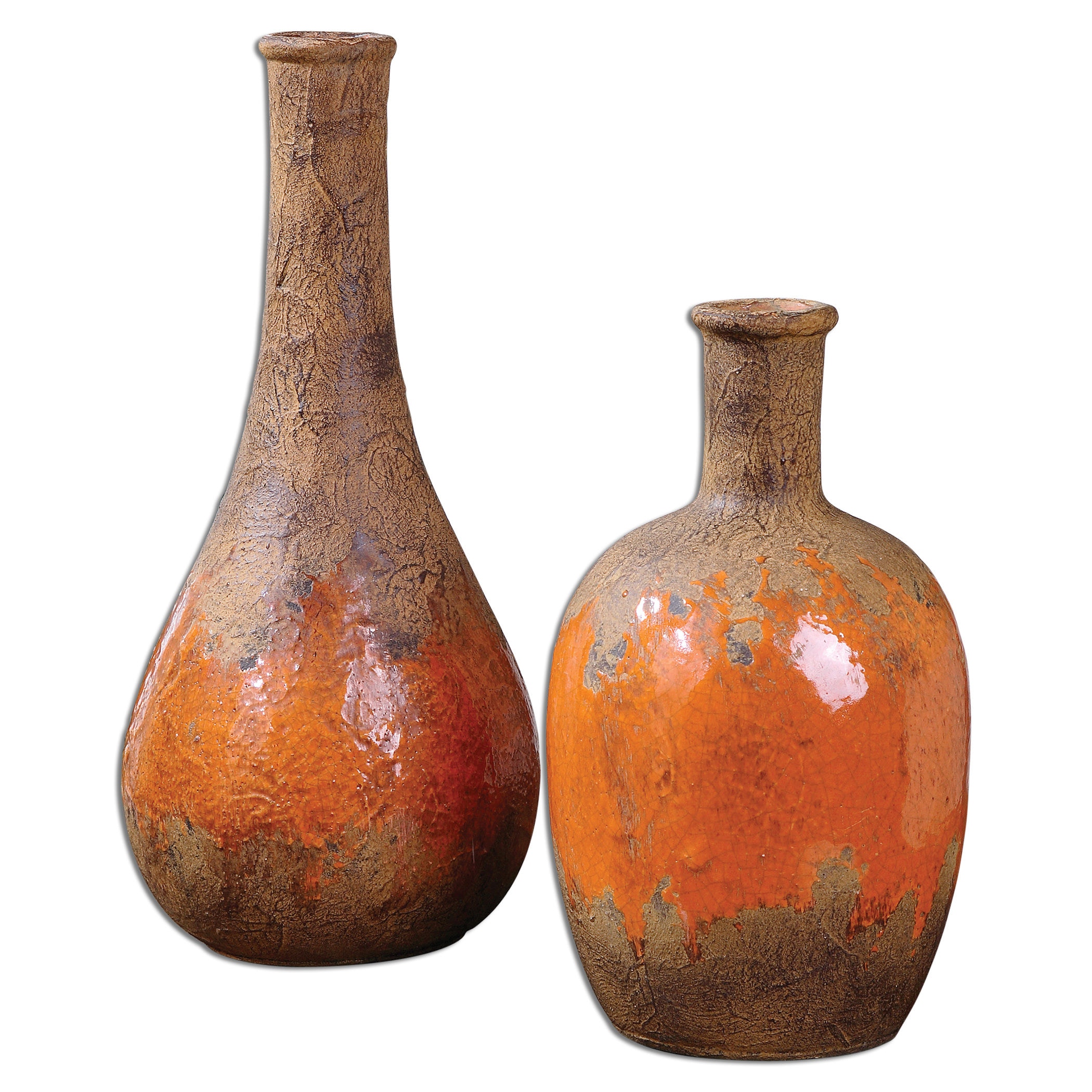 Uttermost 19825 Kadam Ceramic Vases, Set of 2(並行輸入) - 花瓶、花器