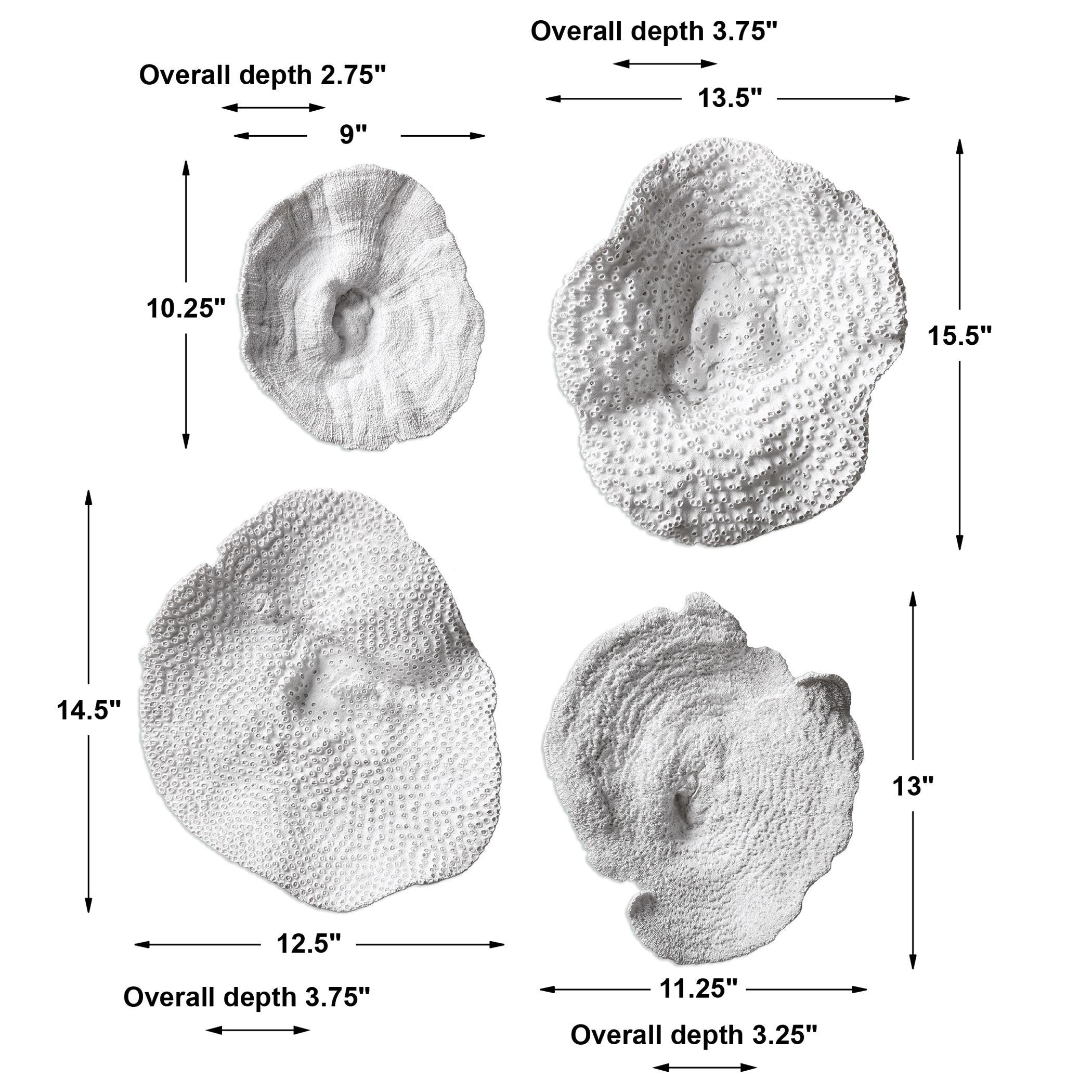 Uttermost Wall Decor Sea Coral Wall Art S/4 20170 Hickory Furniture