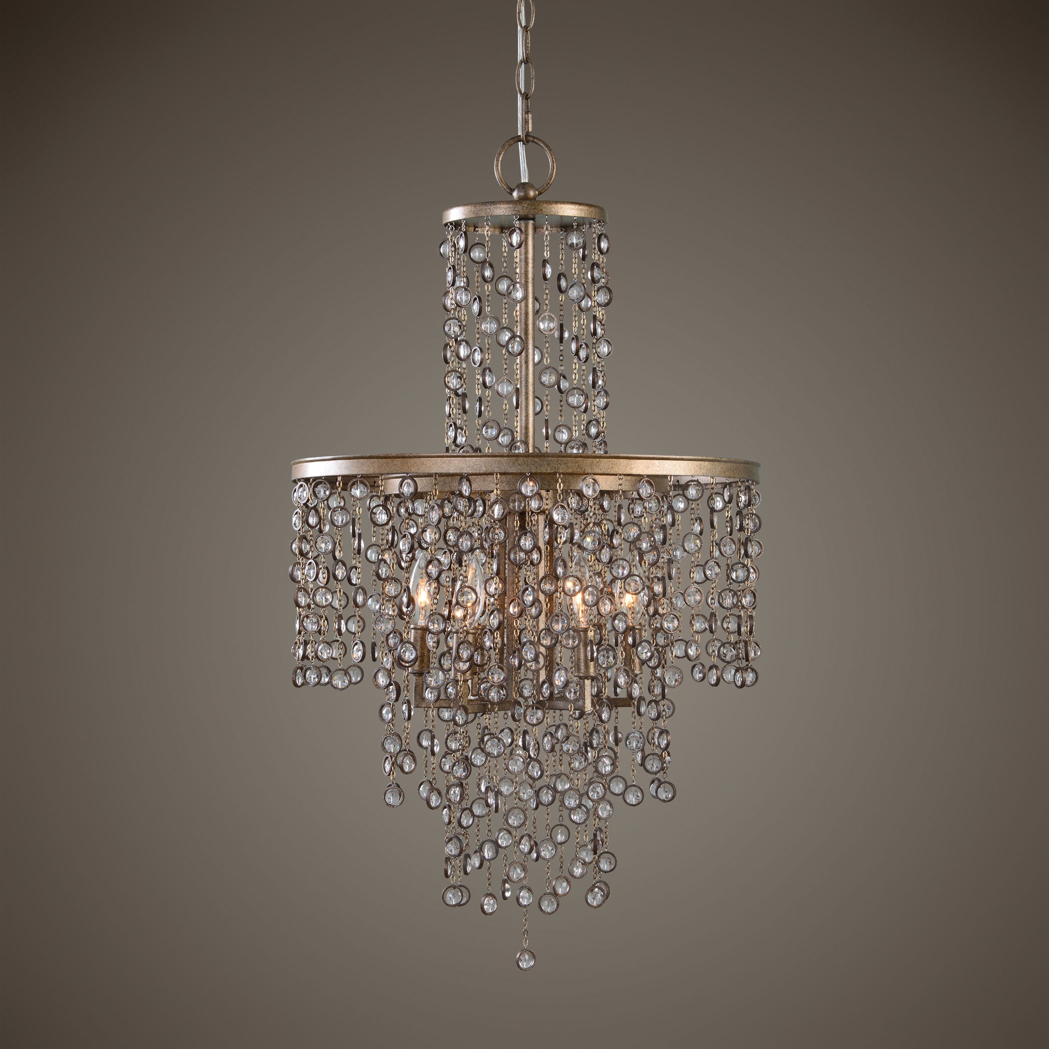 HUOKU Nimbus 23.7 in. 1-Light 14-Watt Brushed Brass Gold LED