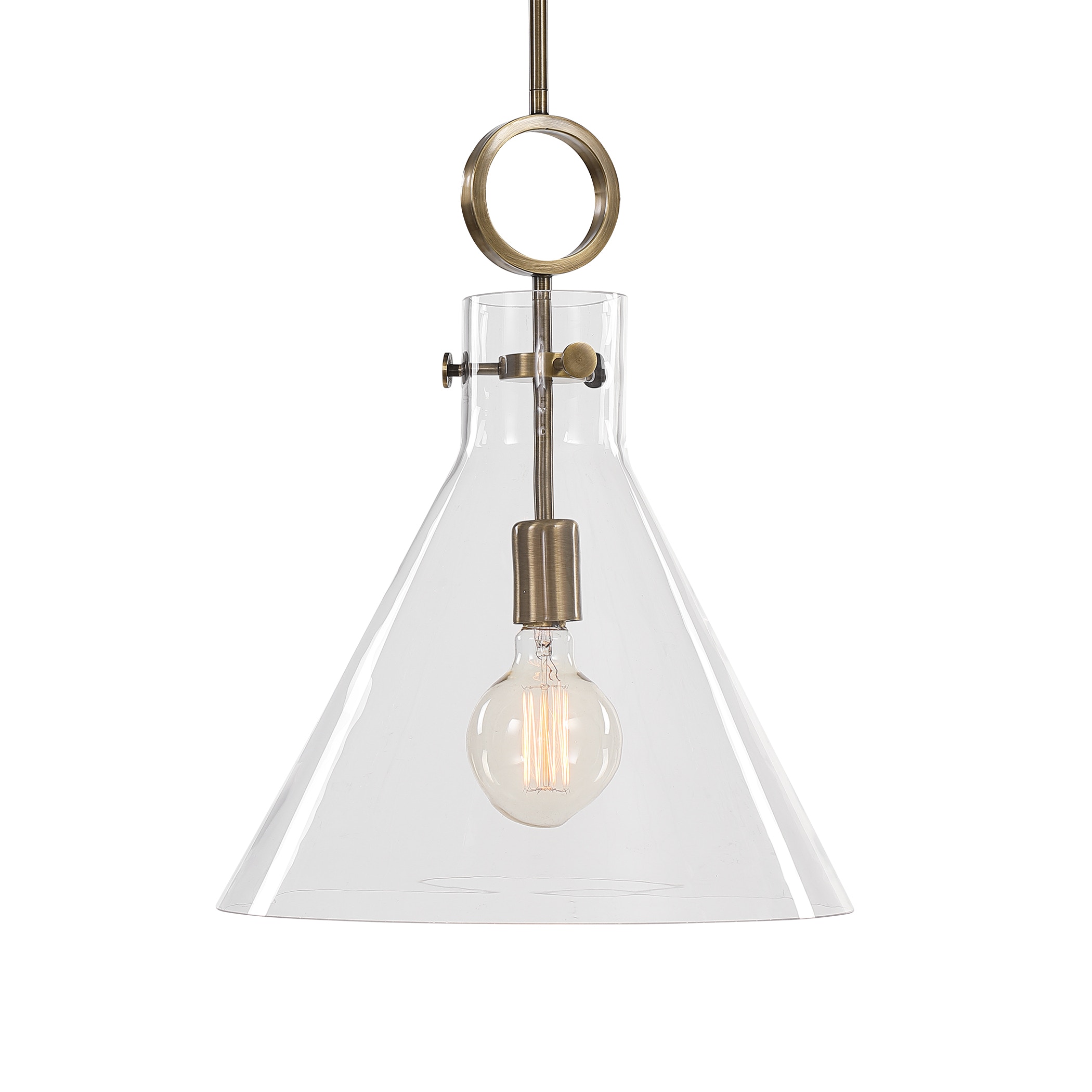 glass funnel pendant light